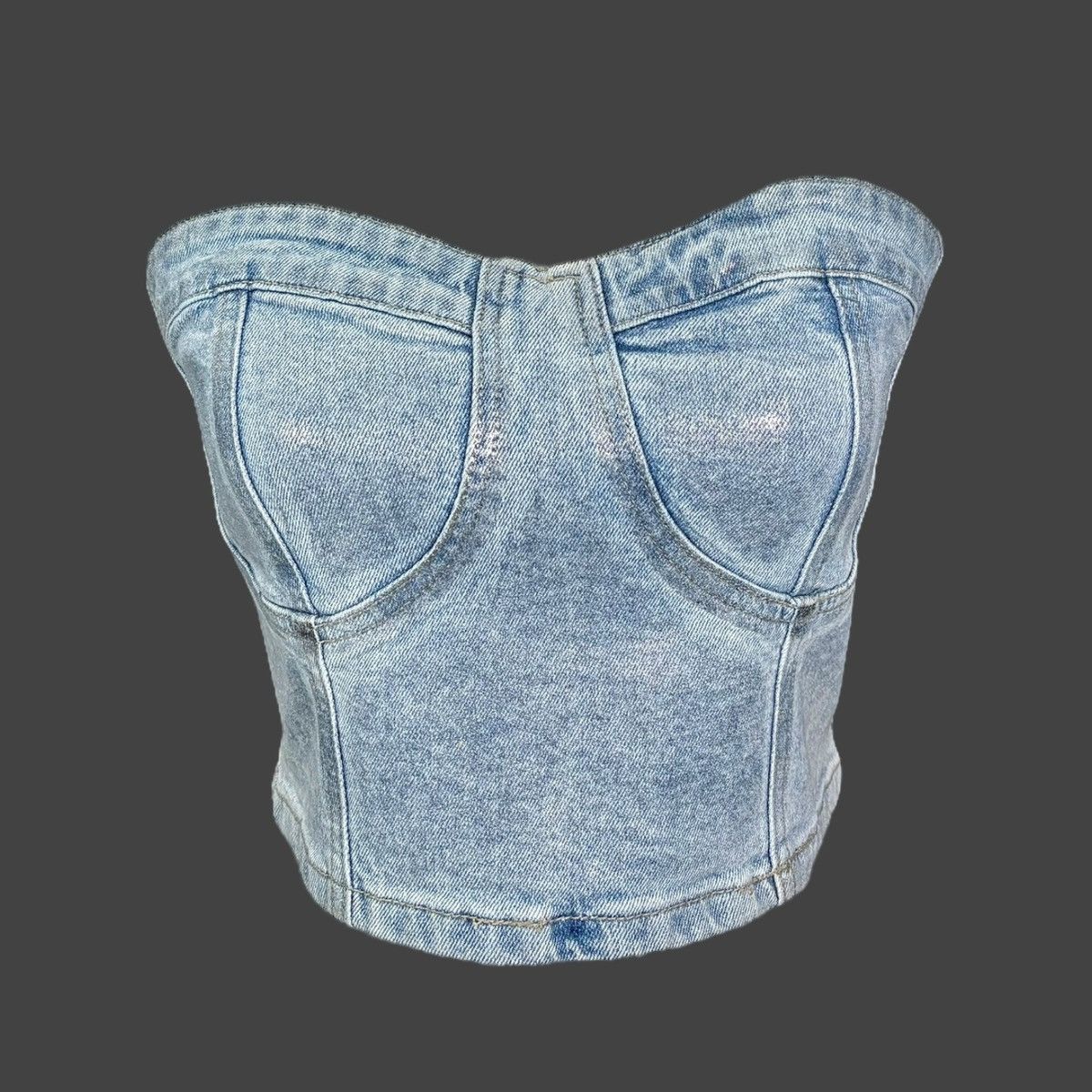 BLANKNYC Blank NYC Women’s Metallic Blue Denim Bustier Tube Top Sz S Size S / US 4 / IT 40 - 5 Thumbnail