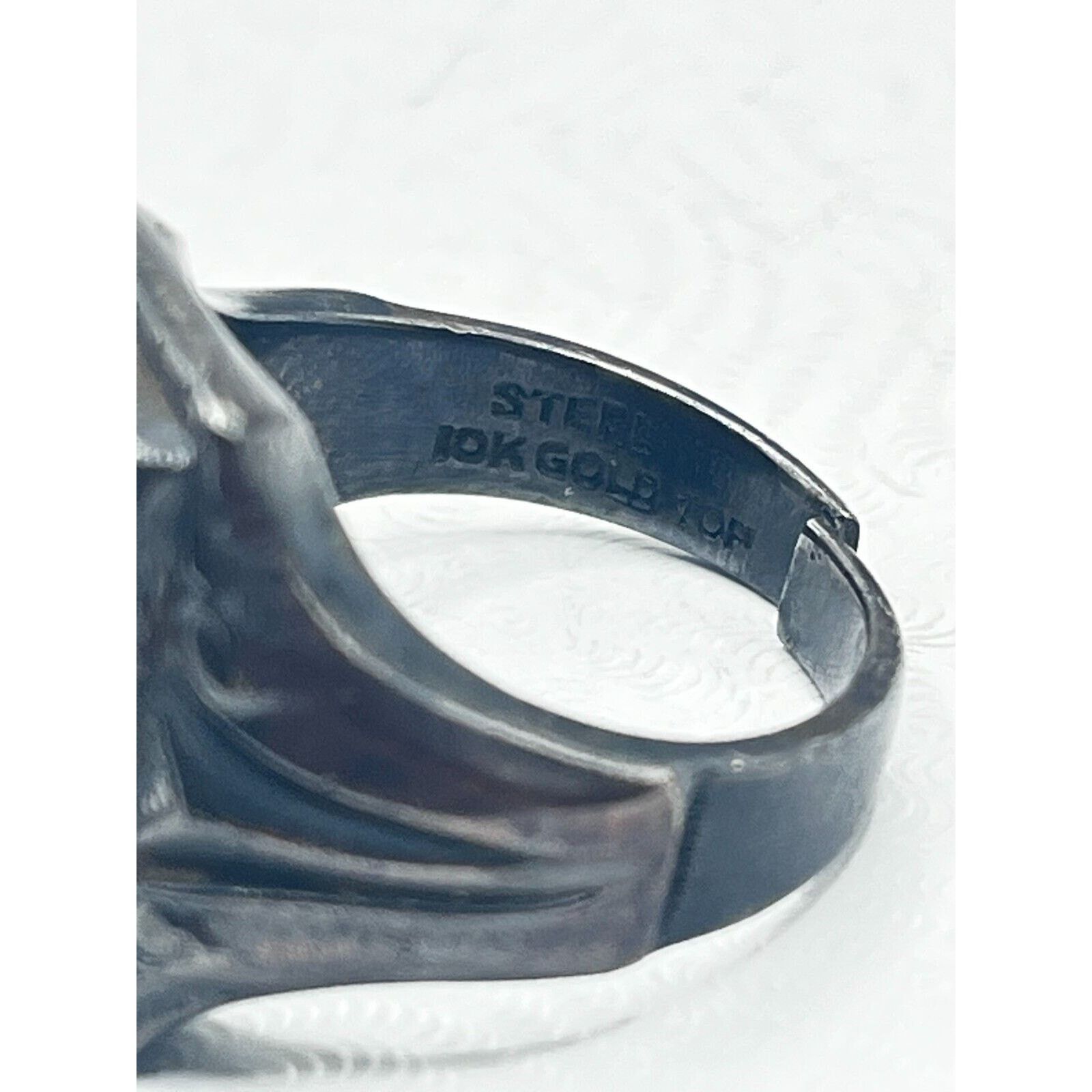 Other Antique Sterling10K Gold Hematite Intaglio Cameo Ring Size ONE SIZE - 3 Thumbnail
