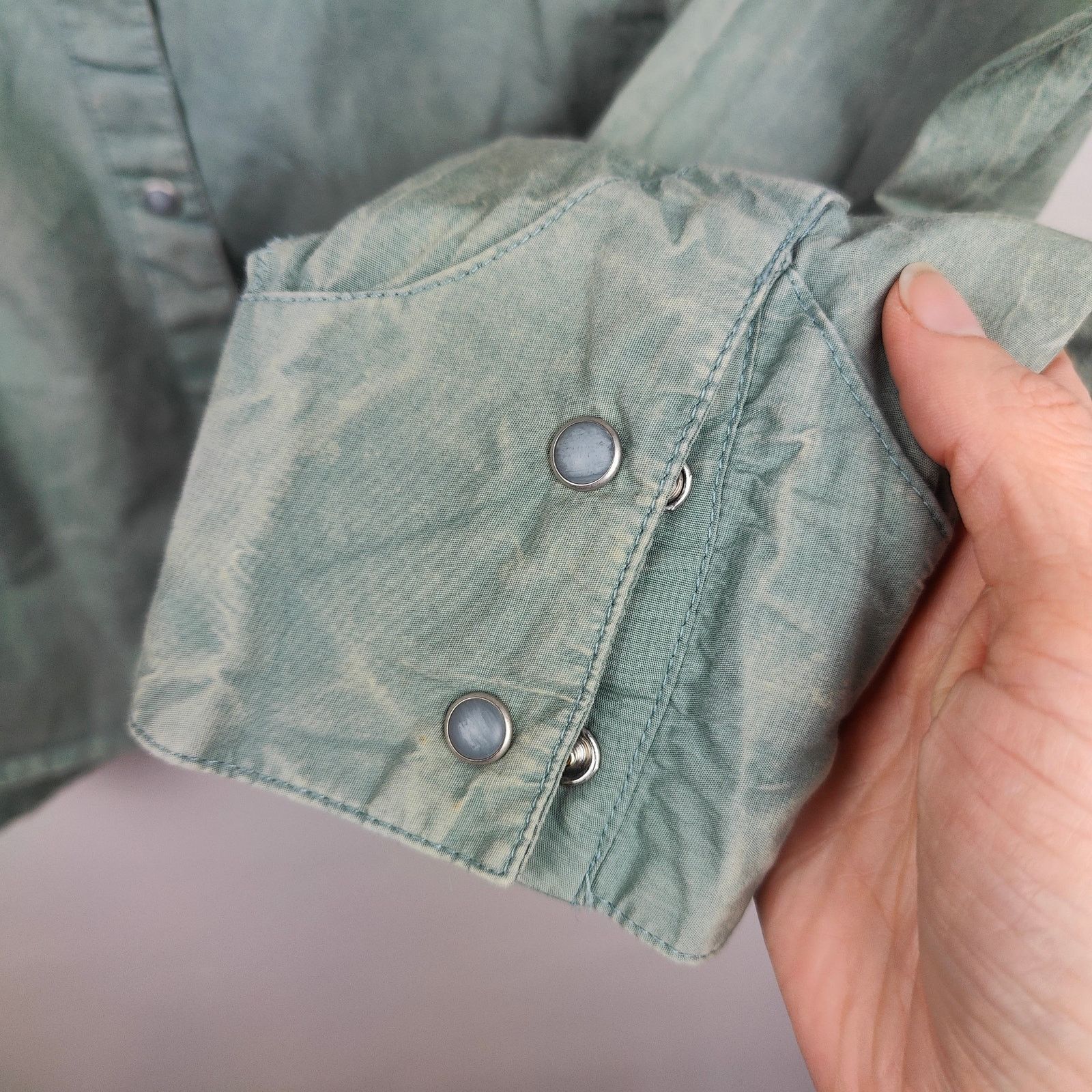 Wrangler Vintage Wrangler Pearl Snap Shirt Womens Large Green Size L / US 10 / IT 46 - 3 Thumbnail