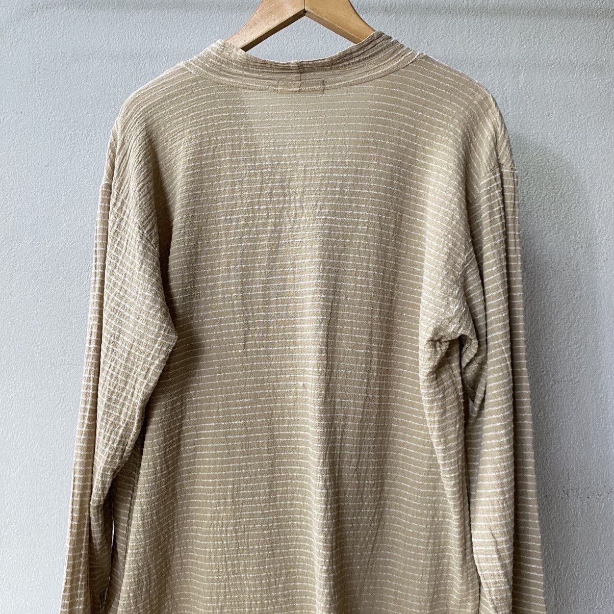Issey Miyake Plantation Beige Striped Cowl Neck Long Sleeve Top Size M / US 6-8 / IT 42-44 - 4 Thumbnail