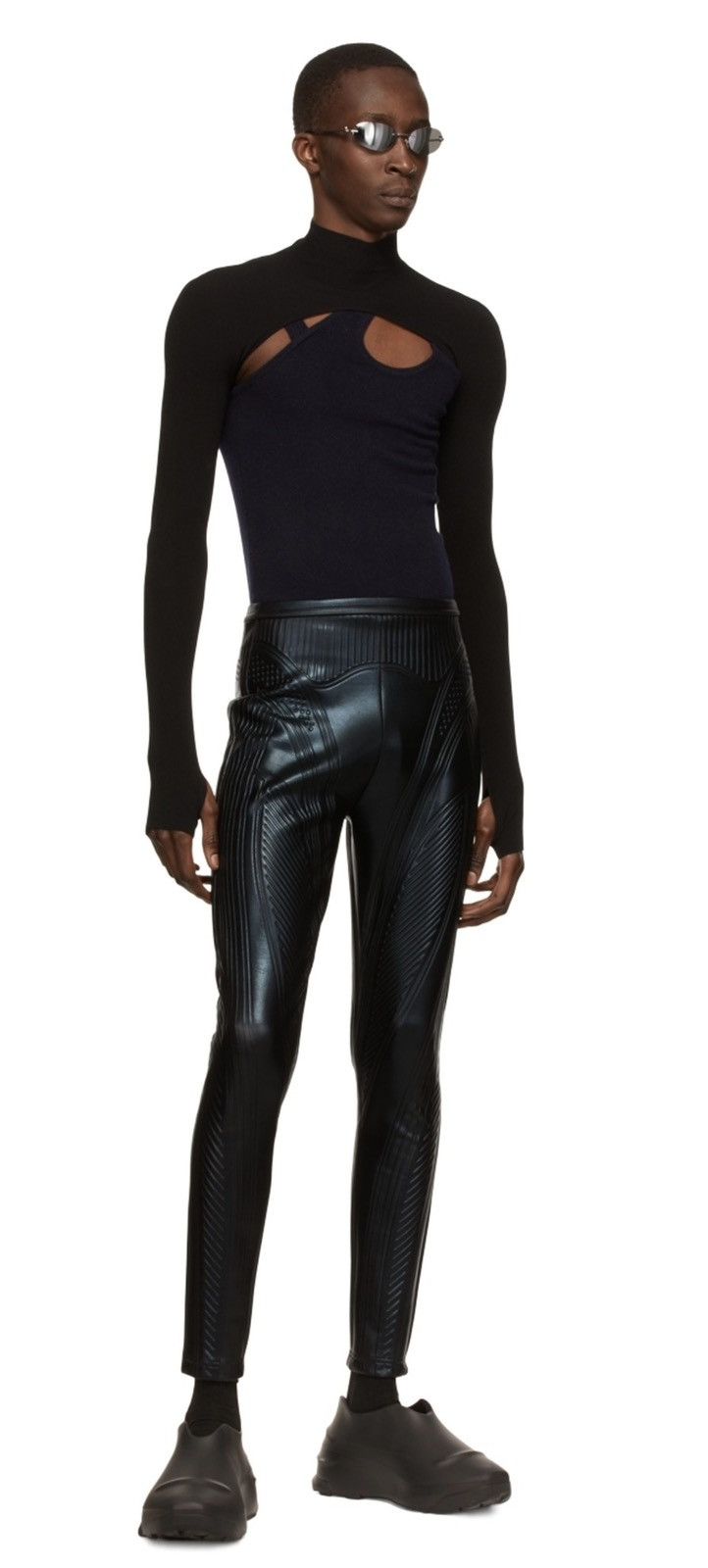 Mugler Mugler Black Polyester Trousers Size US 36 / EU 52 - 2 Thumbnail