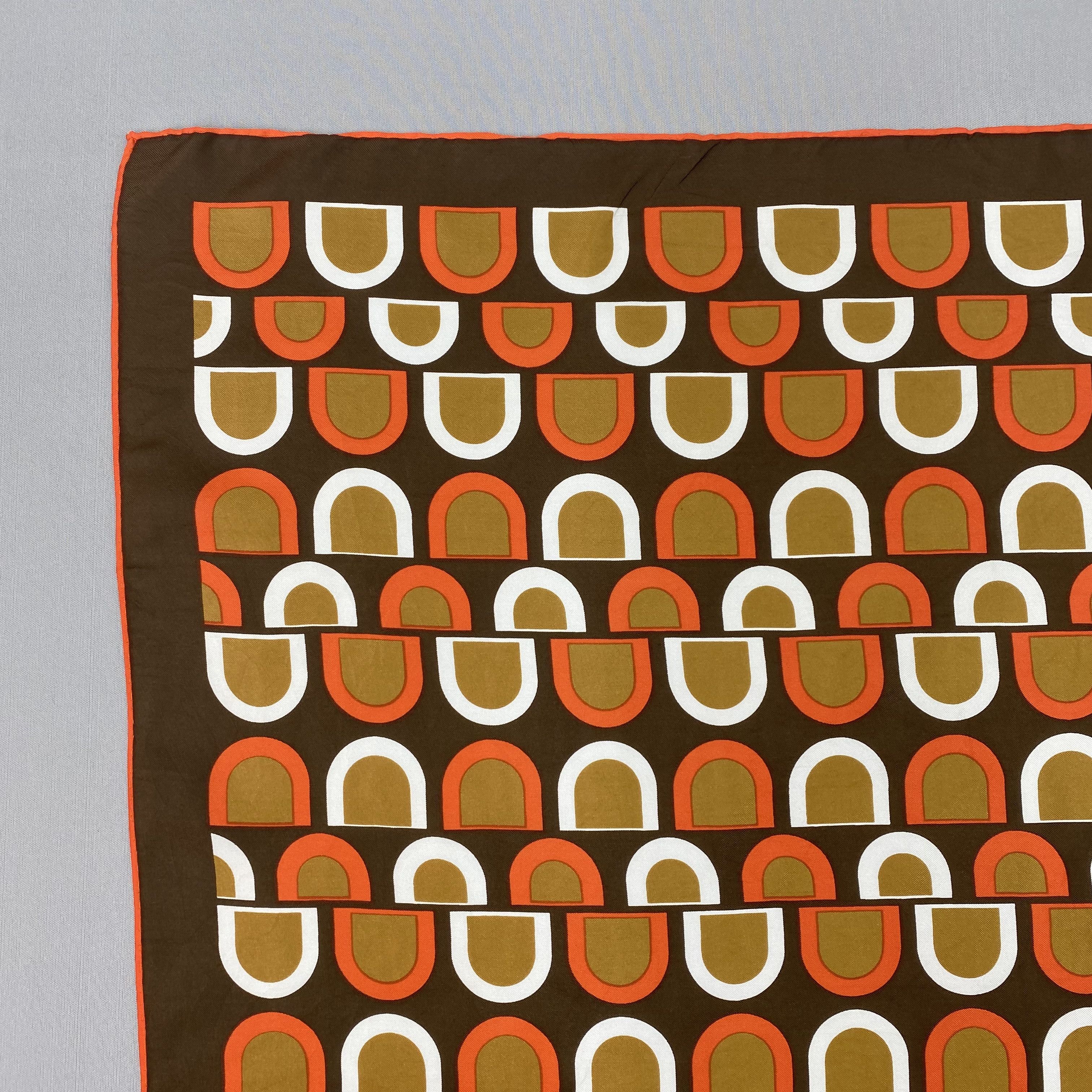 Vintage Retro Geometric SILK Scarf Twill Stole Wraps Scarves