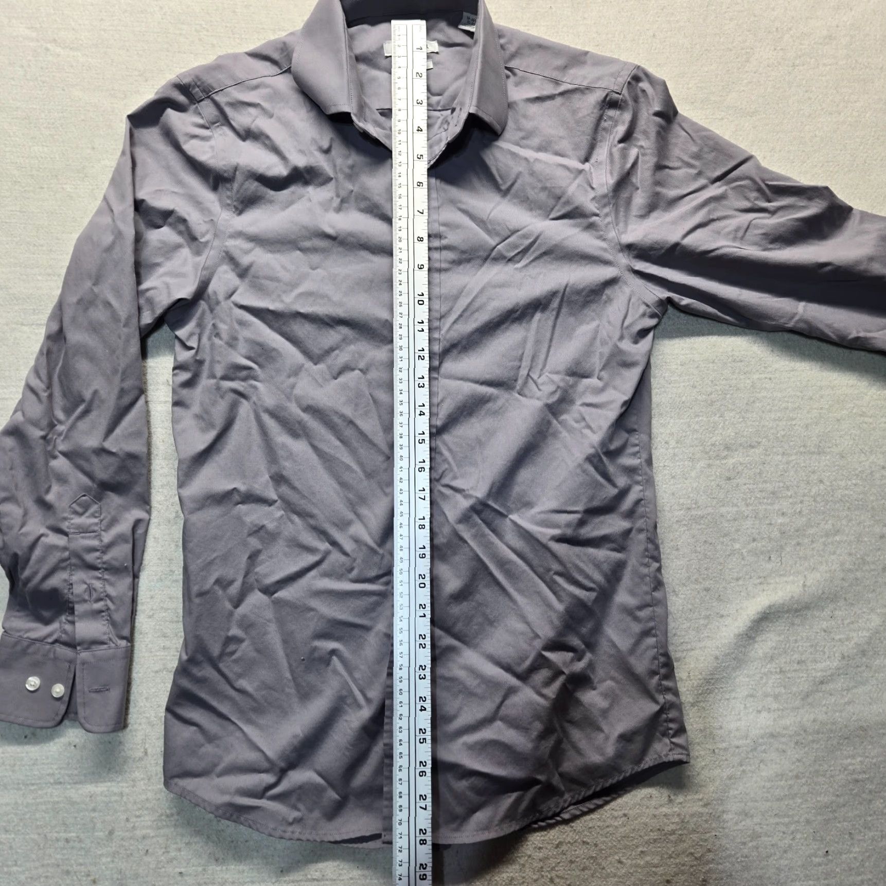 Haggar Haggar Dress Shirt Solid Gray Slim 14.5 32/33 Adult Men Shirt Slimming Button-Down Button Up Neckline Collared Size 40R - 6 Thumbnail