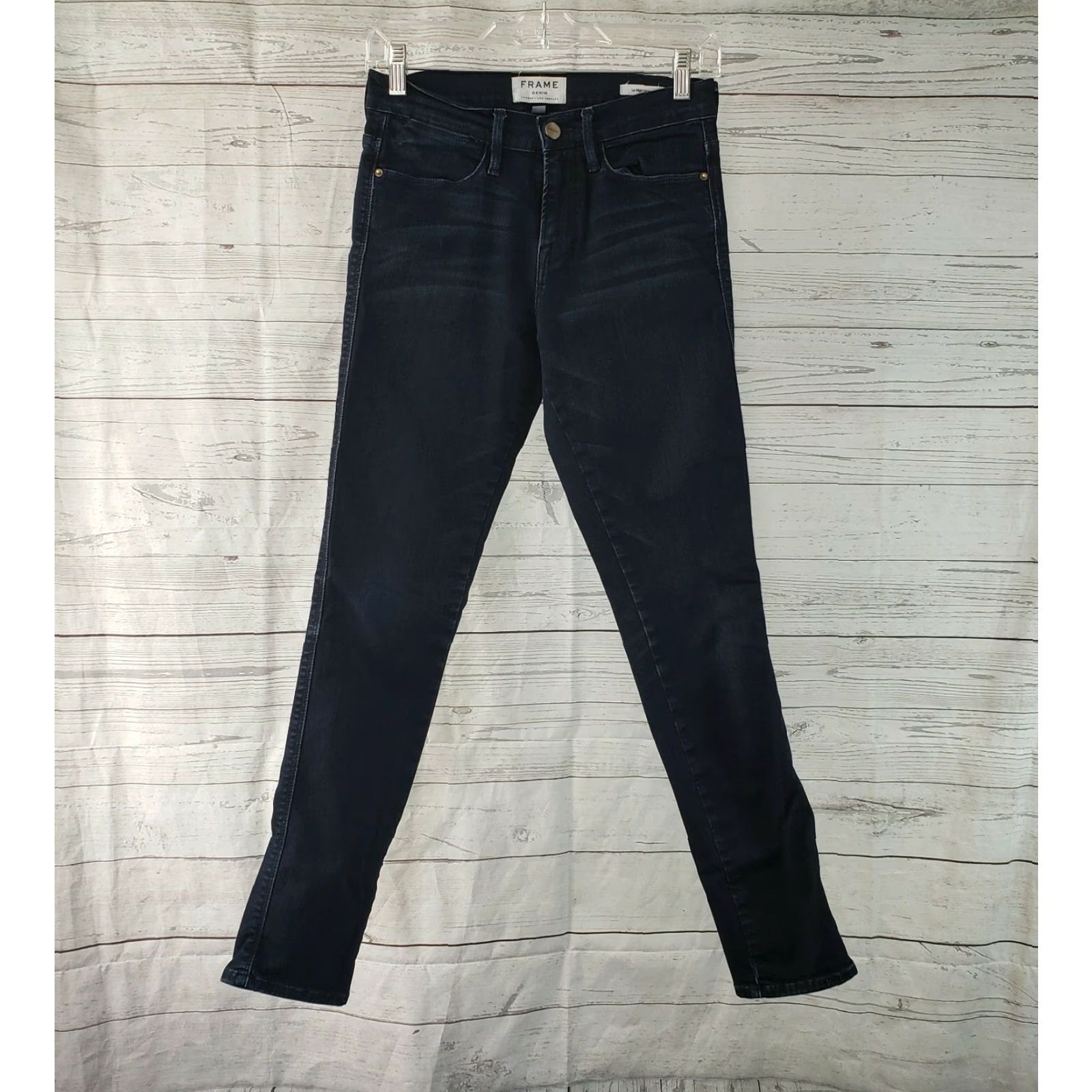 Vintage Frame Womens Le High Skinny Jeans Sz 26 Blue Dark Wash Mid Rise Cotton Blend Jeans Womens Size 26 Skinny Jeans Size 26" / US 2 / IT 38 - 2 Thumbnail