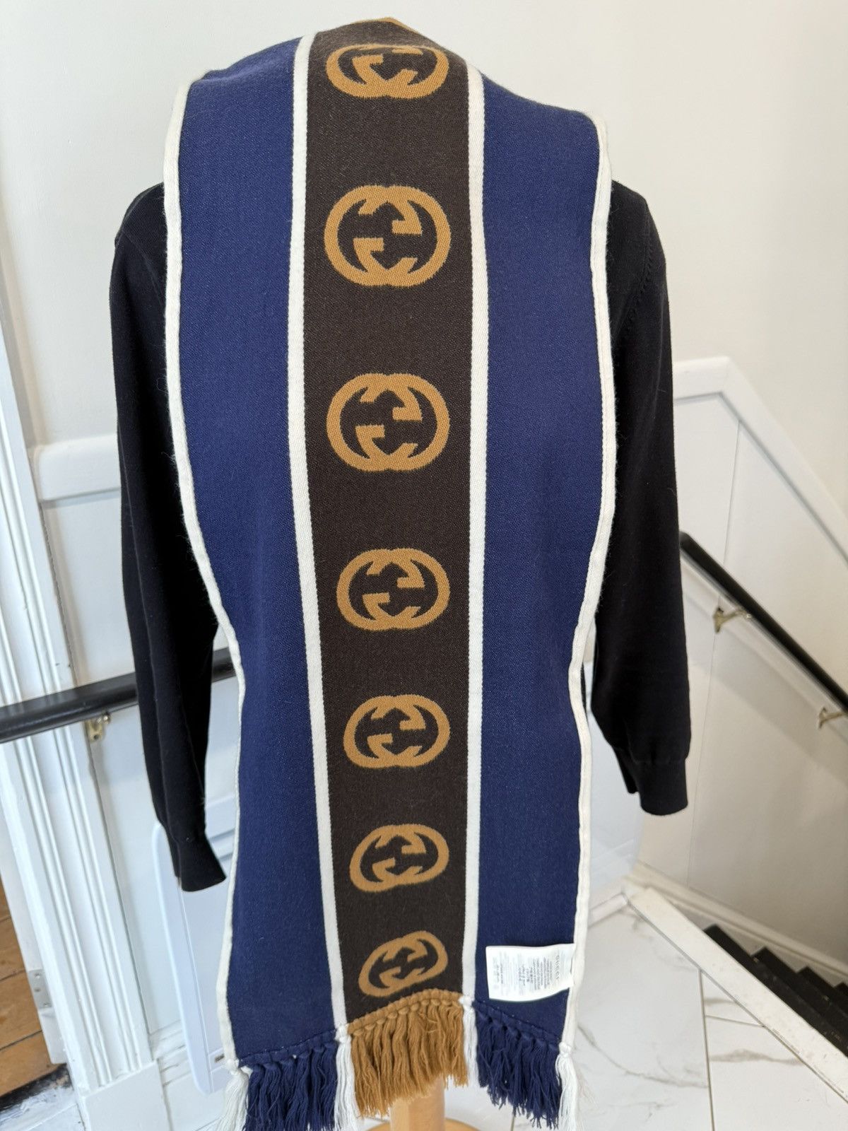 Gucci Gucci Reversible Unisex Wool Scarf Size ONE SIZE - 4 Thumbnail