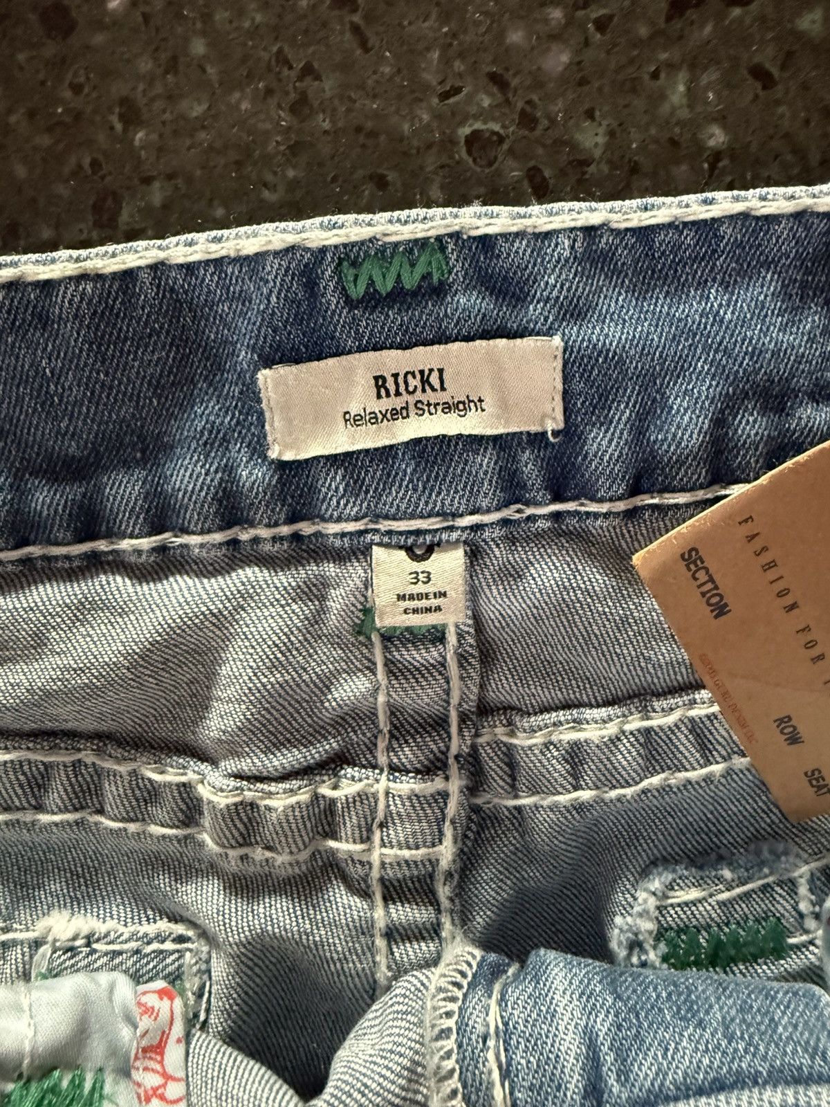 True Religion Tru Religion Ricki relaxed straight blue/green Size US 33 - 7 Thumbnail