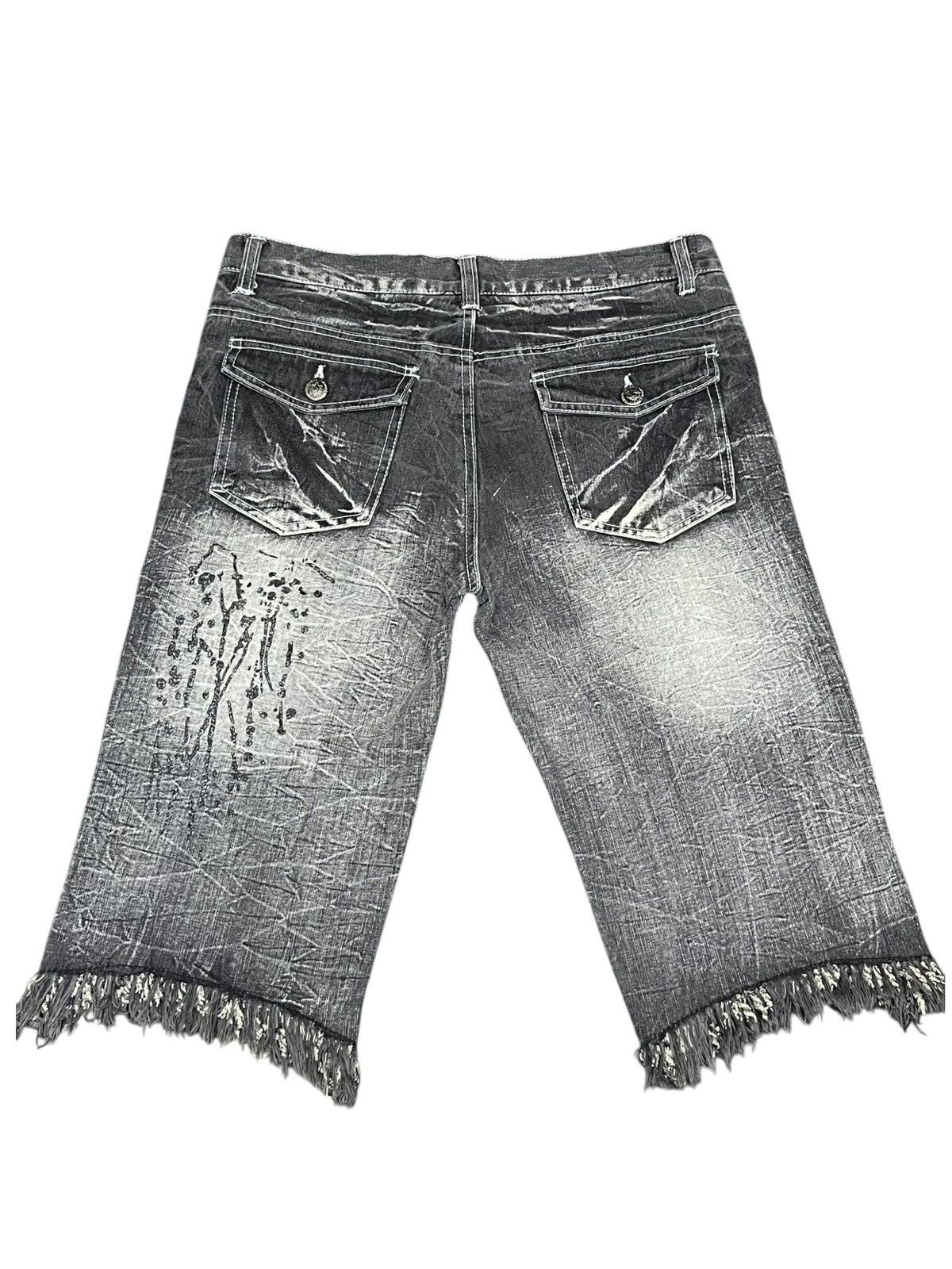 LOWBOX Lowbox Grunge Distressed Paint Splatter Denim Shorts Size US 31 - 3 Thumbnail