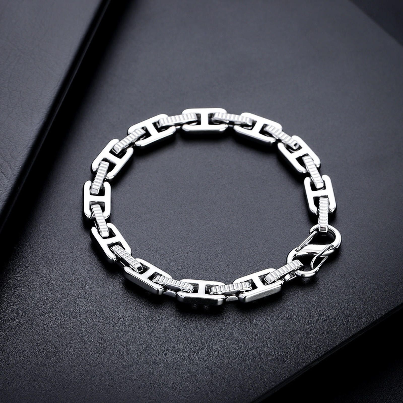 Jewelry Silver Link Chain Bracelet, Chunky Chain Bracelet Size ONE SIZE - 2 Thumbnail