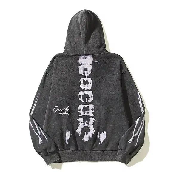 Other Vintage Retro Gothic Skeleton Print Skull Hoodie Sweatshirt Size US XL / EU 56 / 4 - 2 Thumbnail