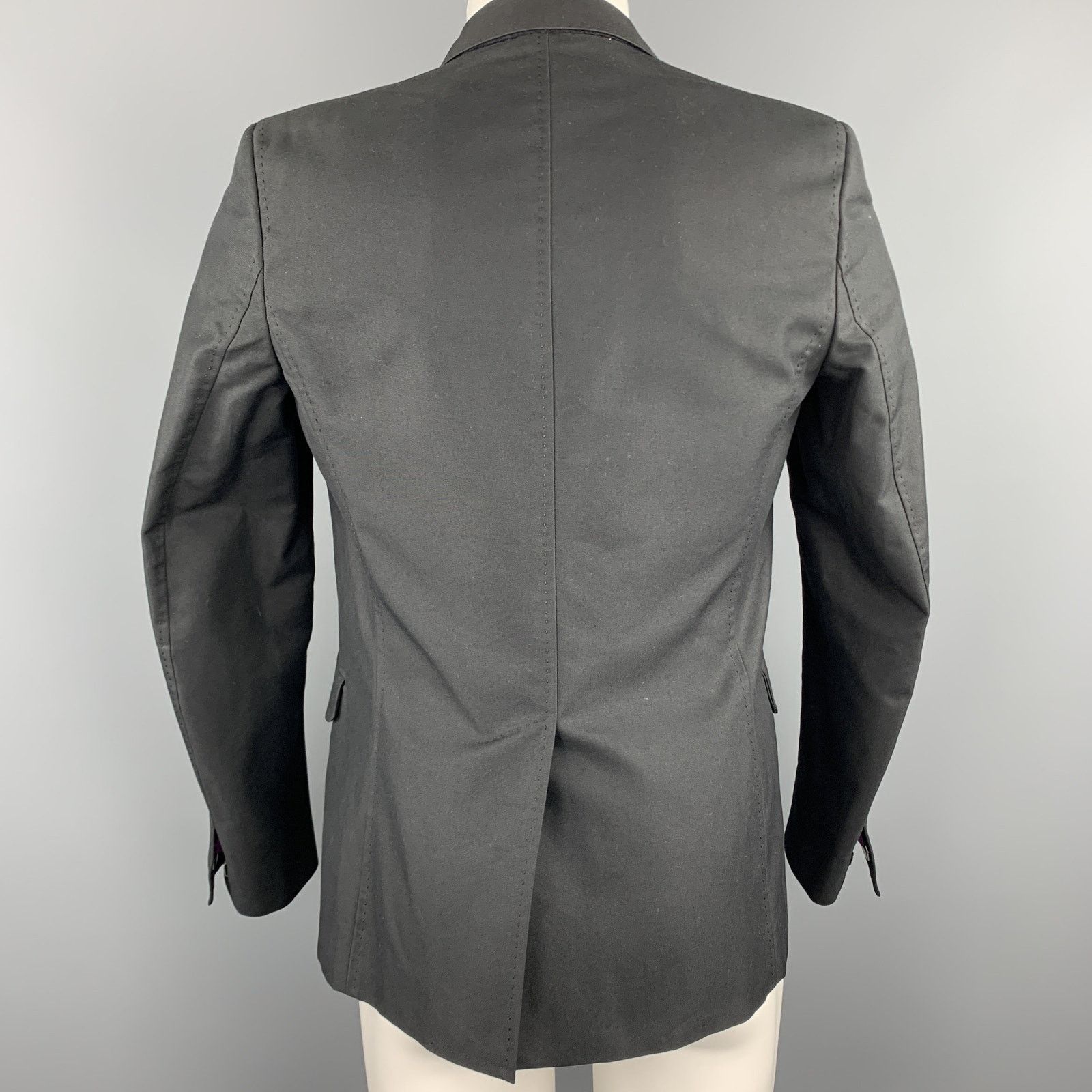 Dsquared2 Black Studded Cotton / Polyamide Notch Lapel Sport Coat Size 38R - 7 Thumbnail