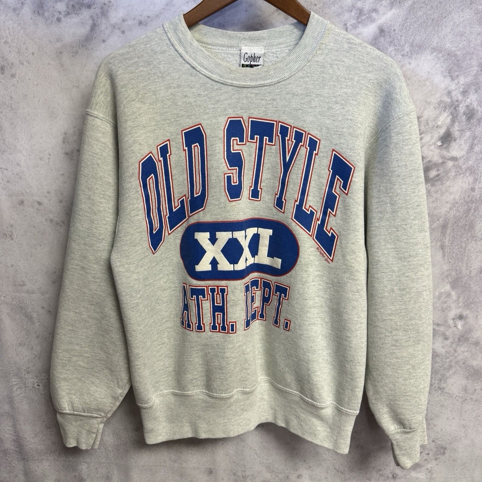 Vintage Vintage 90s Old Style Ath Dept Sweatshirt Mens M Gray Crew Size US M / EU 48-50 / 2 - 1 Thumbnail