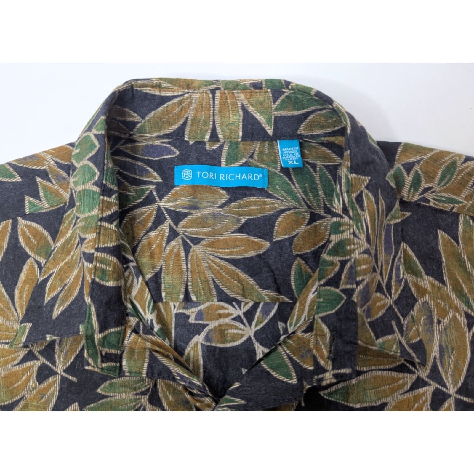 Tori Richard Tori Richard Men's Hawaiian Shirt Hawaiian Leaves Design Cotton Lawn Size XL Multicolor Button-Up Short Sleeve Casual Size US XL / EU 56 / 4 - 6 Thumbnail