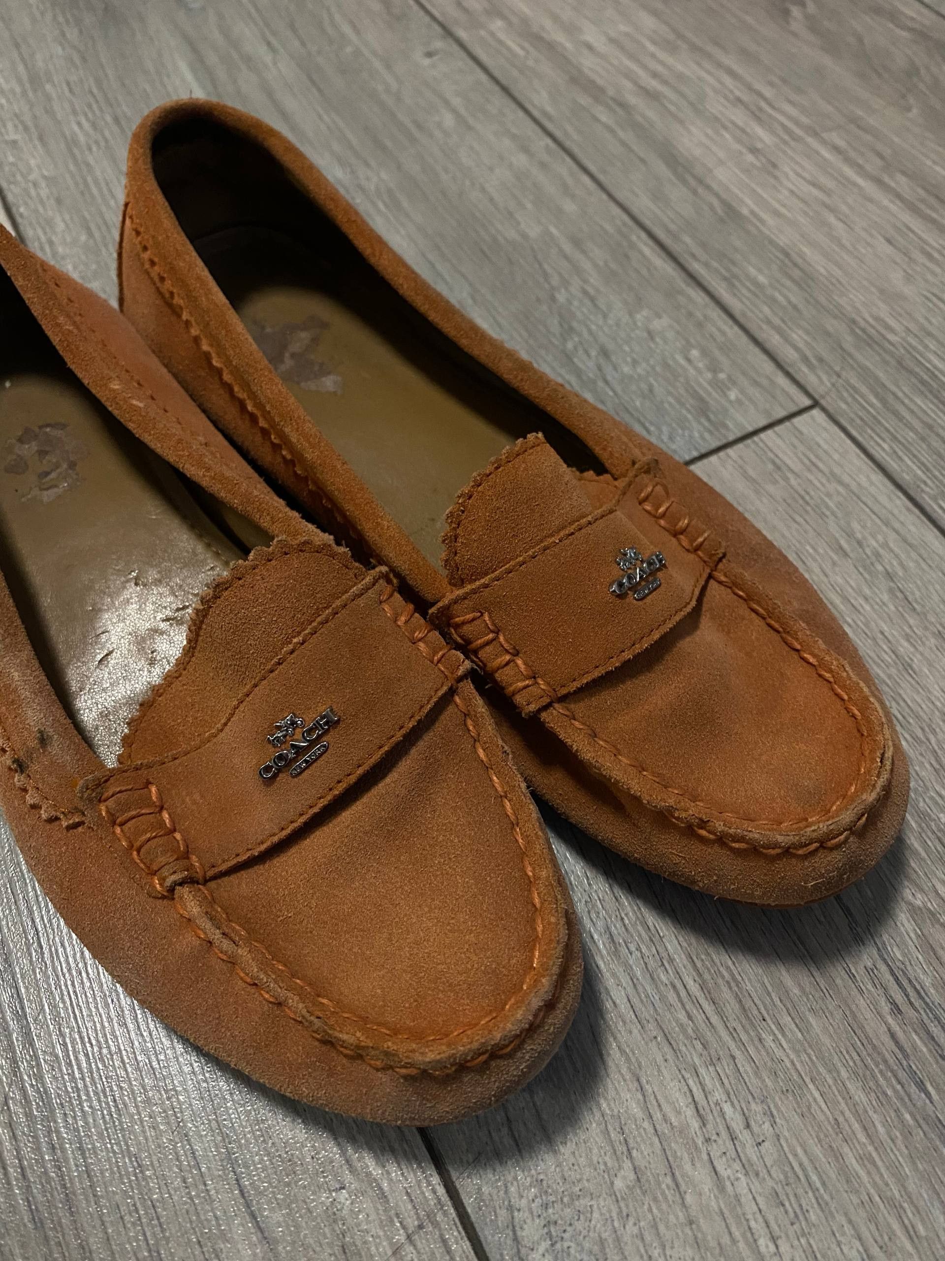 Coach Coach Loafers Suede Orange Ballet Flats Mini Logo Size US 7.5 / IT 37.5 - 5 Thumbnail