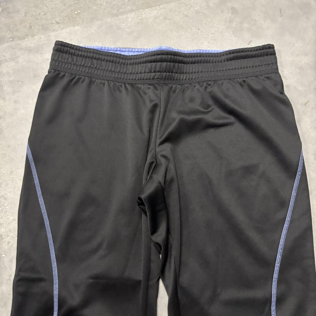 Japanese Brand × Vintage Crazy Vintage Y2K/2000s Black Blue Striped Essential Track Pants! Size US 34 / EU 50 - 3 Thumbnail