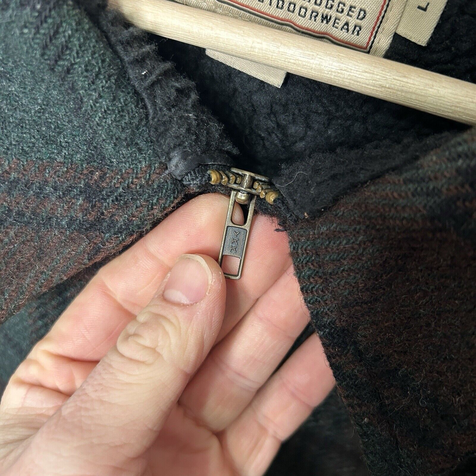 Woolrich Woolen Mills Vintage Woolrich Plaid Sherpa-Lined Jacket “Green Brown” Size US L / EU 52-54 / 3 - 4 Thumbnail
