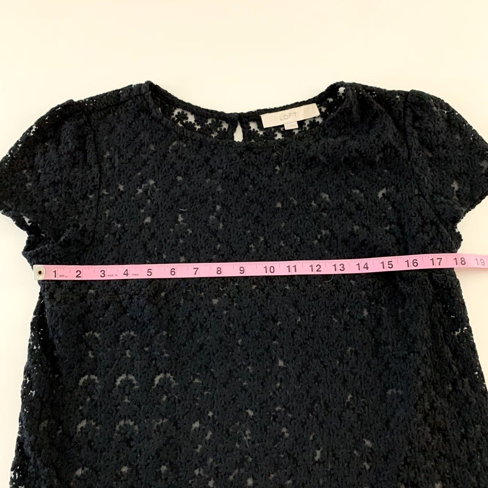 Ann Taylor Ann Taylor Loft Sheer Polk Dot 3/4 Sleeve Top Women's Size S Solid Black Size S / US 4 / IT 40 - 4 Thumbnail