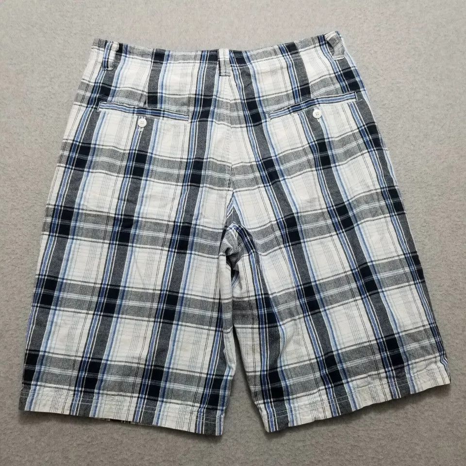 Southpole Southpole Shorts Mens 36 White Plaid Pockets Chino Casual Size US 36 / EU 52 - 2 Thumbnail
