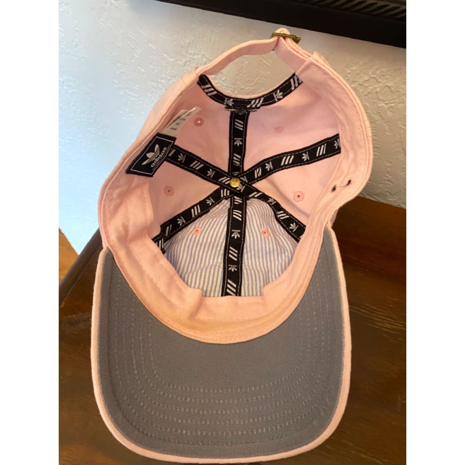 Adidas adidas Hat Cap Strap Back Pink Black Trefoil Logo Womens Adjustable Knit Casual Baseball Cap Size ONE SIZE - 4 Thumbnail