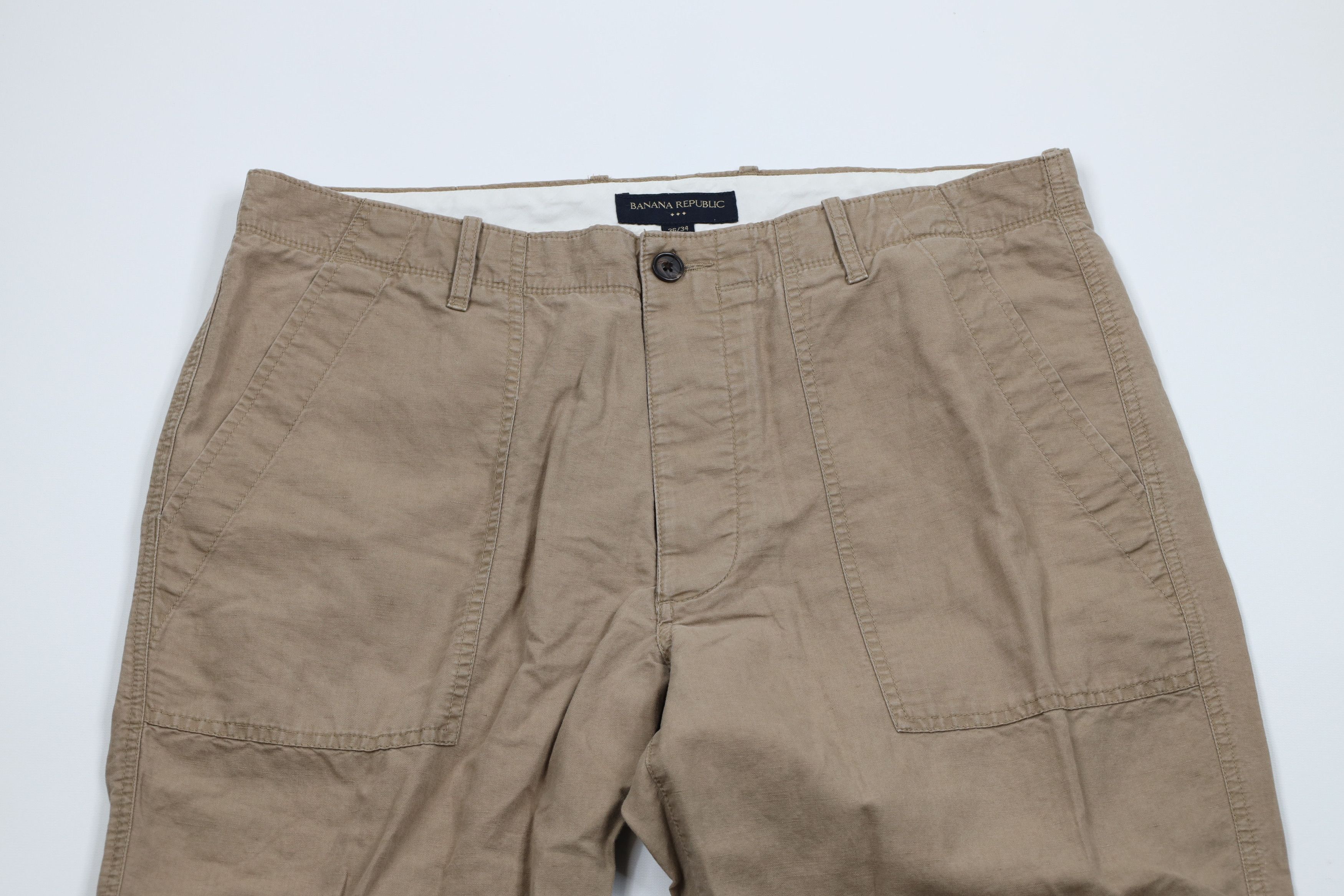 Banana Republic × Vintage Vintage Banana Republic Blend Wide Leg Harem Pants Beige Size US 36 / EU 52 - 2 Thumbnail
