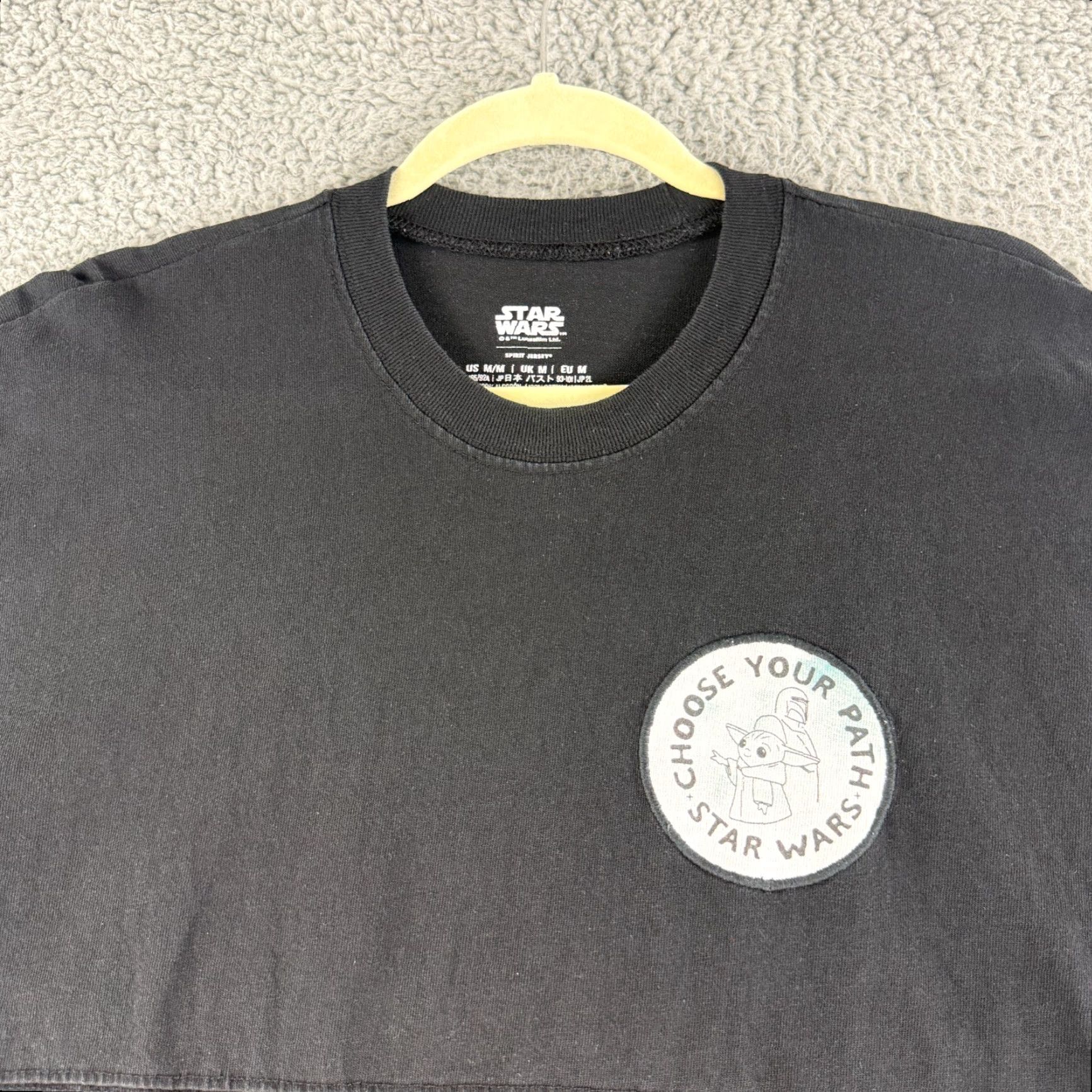Disney Disney Disney Parks Star Wars The Mandalorian Grogu Choose Your Path Spirit Jersey Shirt Adult M Black Cotton Knit Graphic Print Vintage No Size US M / EU 48-50 / 2 - 2 Thumbnail