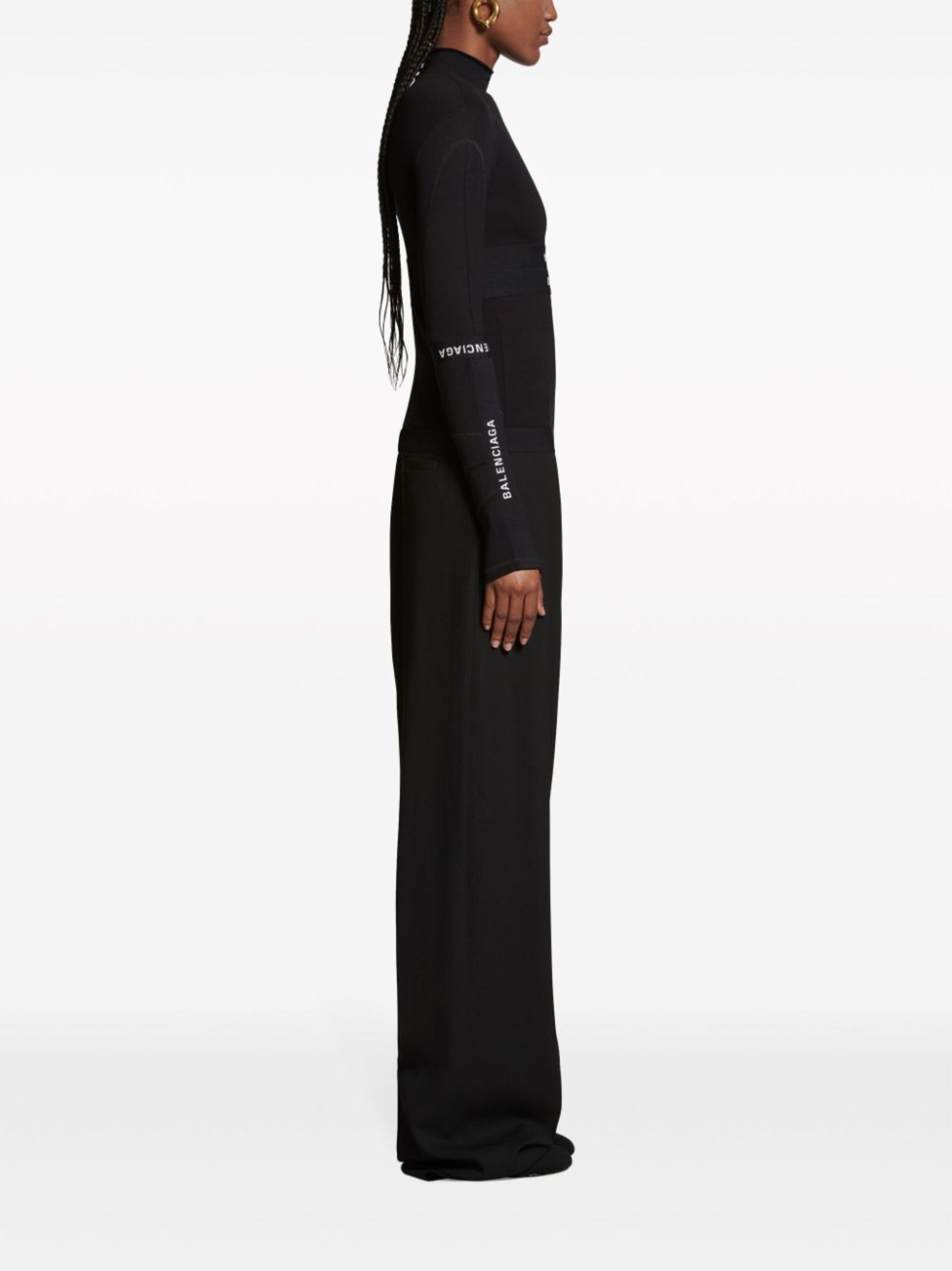 Balenciaga o1mt1gz1024 Patched Briefs Top Turtleneck Sweater in Black Size XL / US 12-14 / IT 48-50 - 3 Thumbnail