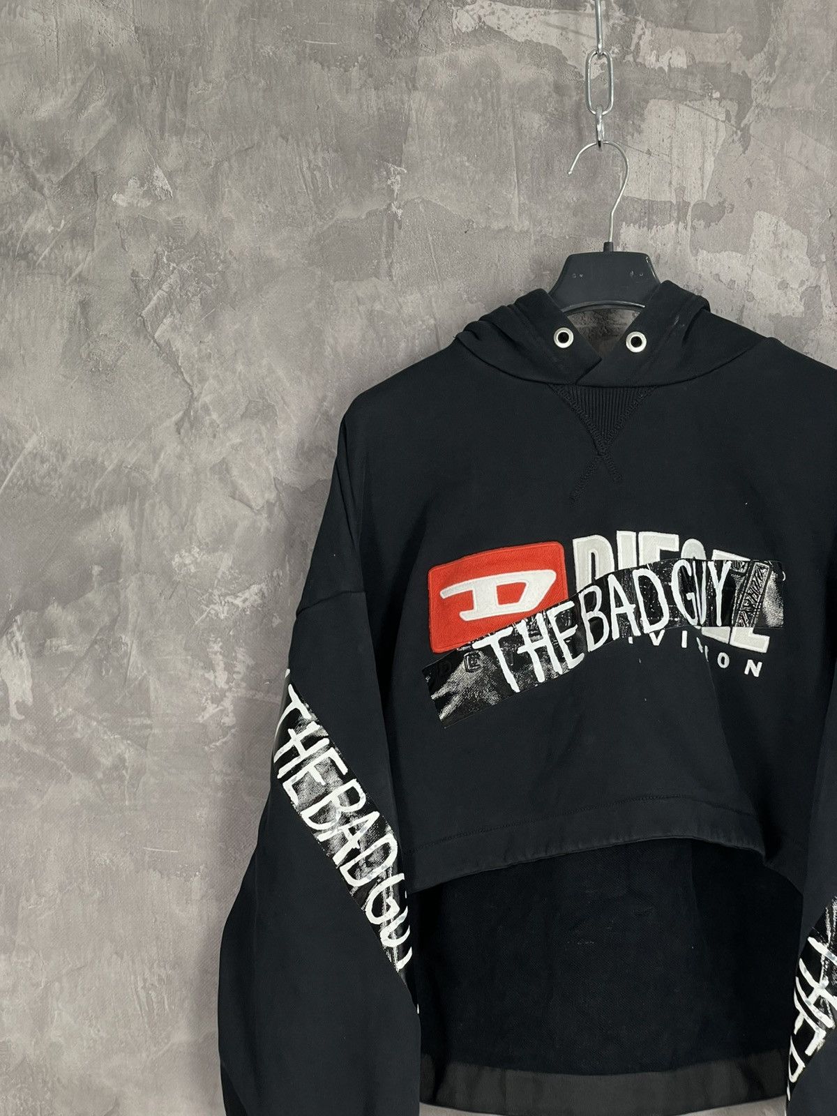 Diesel × Vintage 🔥VINTAGE DIESEL Y2K CROPPED BIG LOGO HOODIE🔥 Size L / US 10 / IT 46 - 3 Thumbnail