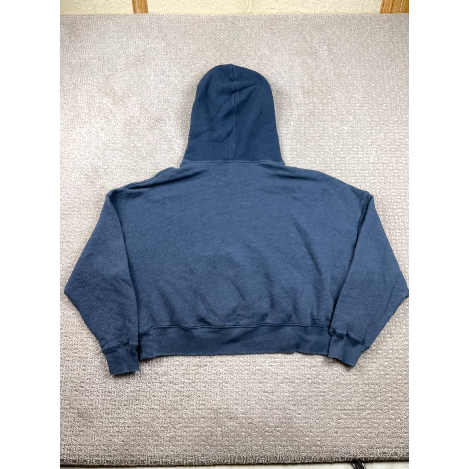 American Eagle Outfitters VINTAGE? No — American Eagle Hoodie Women S Blue Cropped Long Sleeve Pullover Terry Sweatshirt Size S / US 4 / IT 40 - 5 Thumbnail