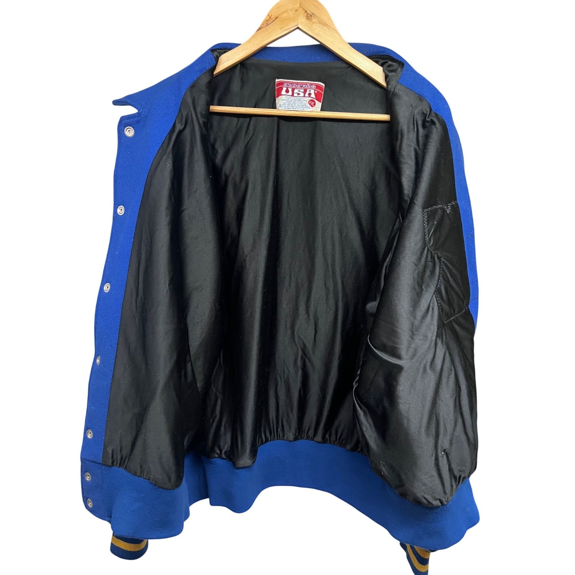 Vintage NEFF Mens Vintage Varsity Letterman Snap Up Jacket 2XL Blue Size US XXL / EU 58 / 5 - 4 Thumbnail