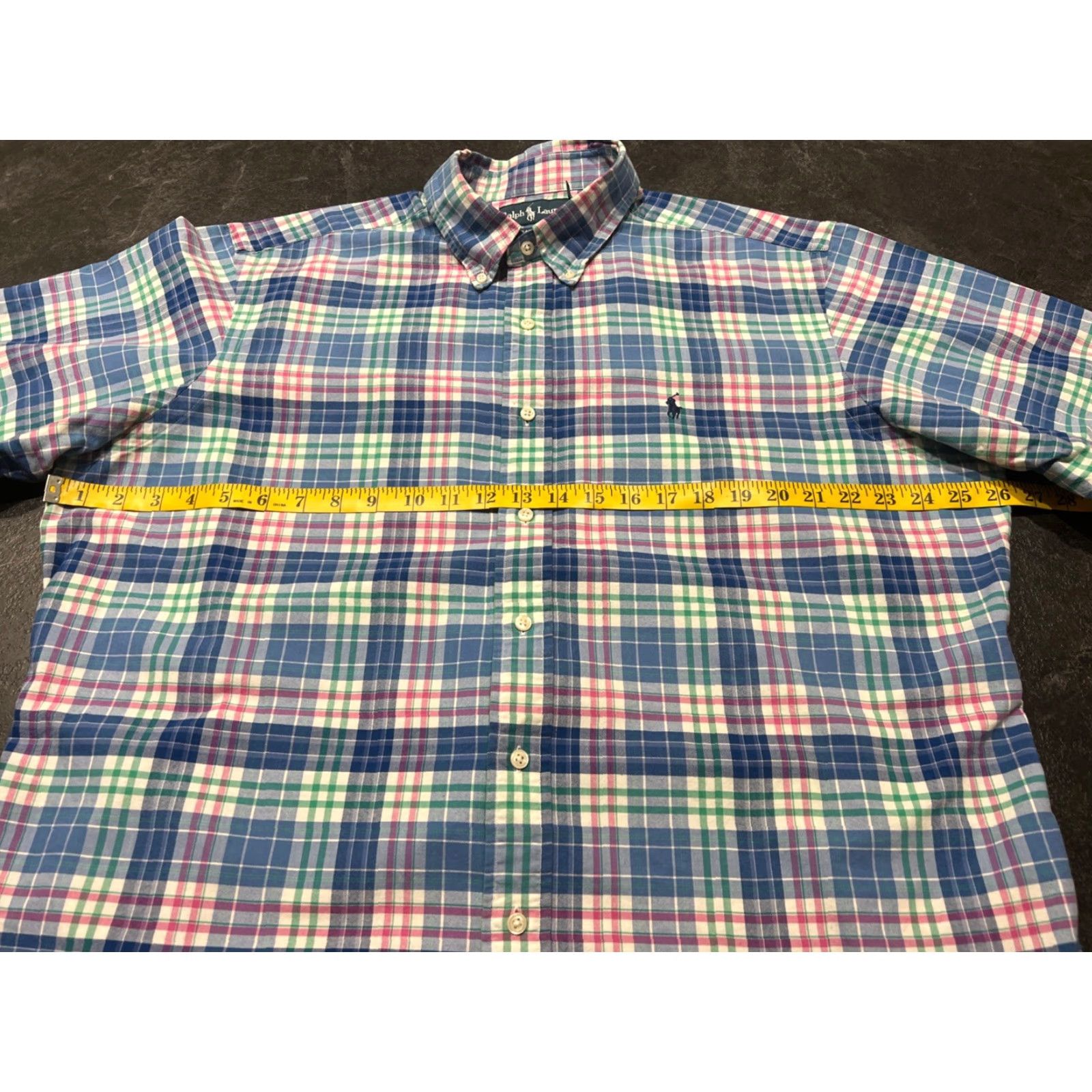 Polo Ralph Lauren Polo Ralph Lauren Short Sleeve Button-Up Shirt XL Blue Green Plaid Multicolor Mens Classic Size US XL / EU 56 / 4 - 4 Thumbnail