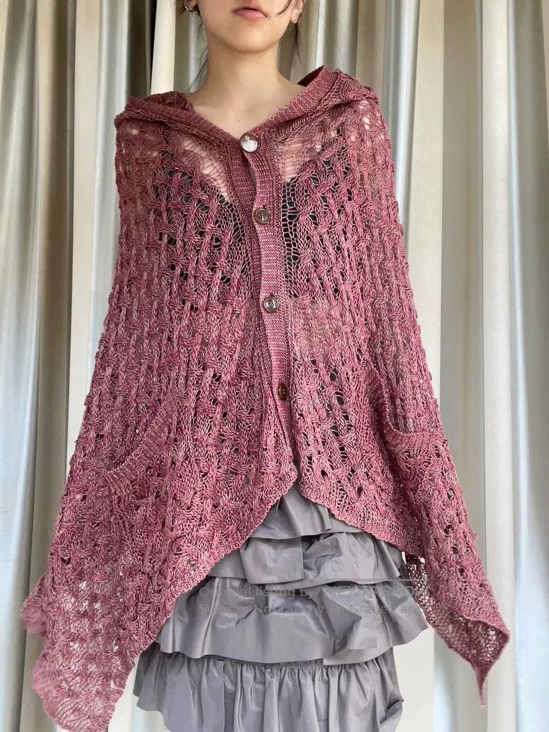 Vivienne Westwood Vivienne Westwood Knitted gray-pink hooded shawl Size M / US 6-8 / IT 42-44 - 2 Thumbnail