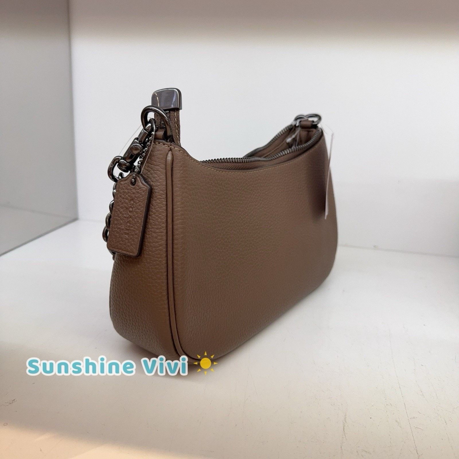 Coach NWT Coach Teri Shoulder Bag CV934 Leather/Qb/Dark Stone Size ONE SIZE - 5 Thumbnail
