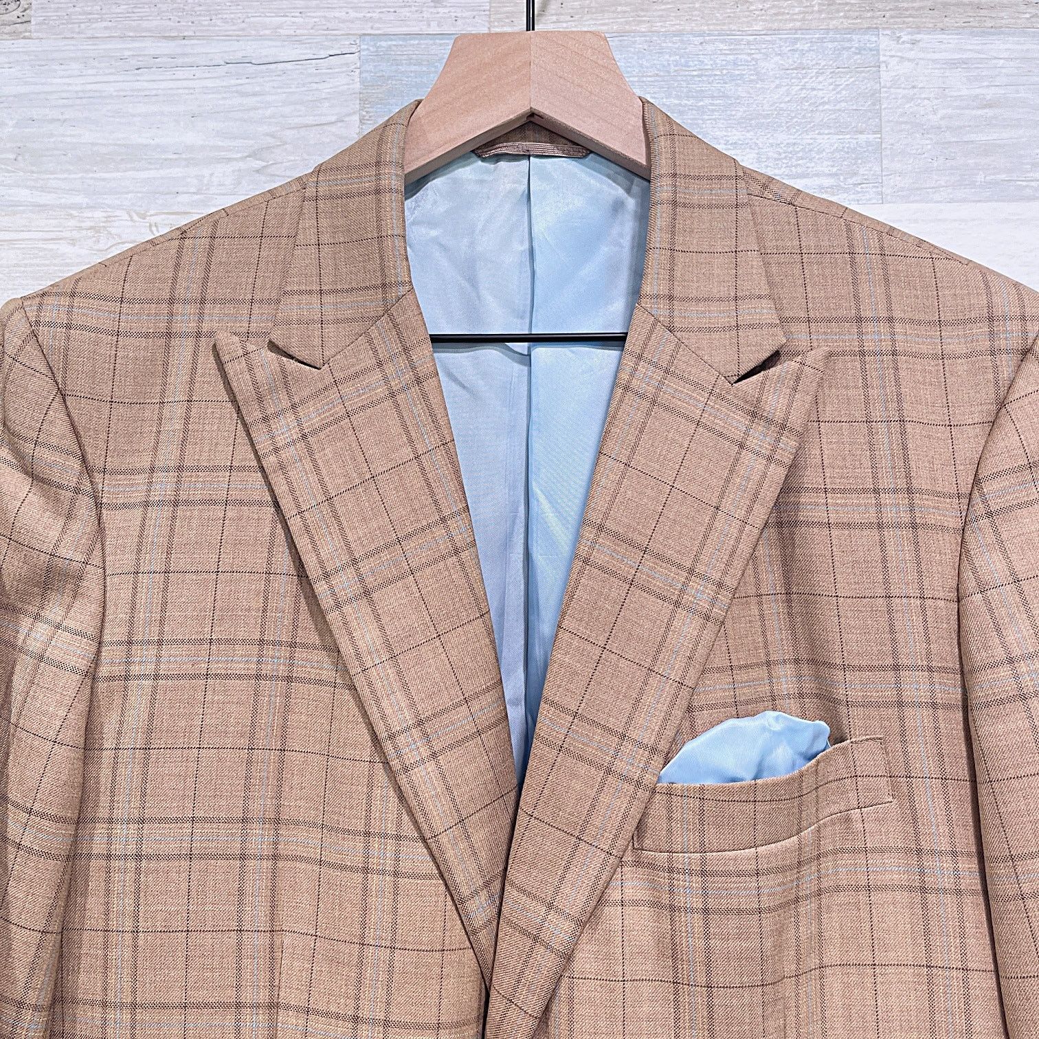 Holland & Sherry Holland & Sherry Bespoke Sport Coat Tan Plaid Savile Ro 38R Size 38R - 2 Thumbnail