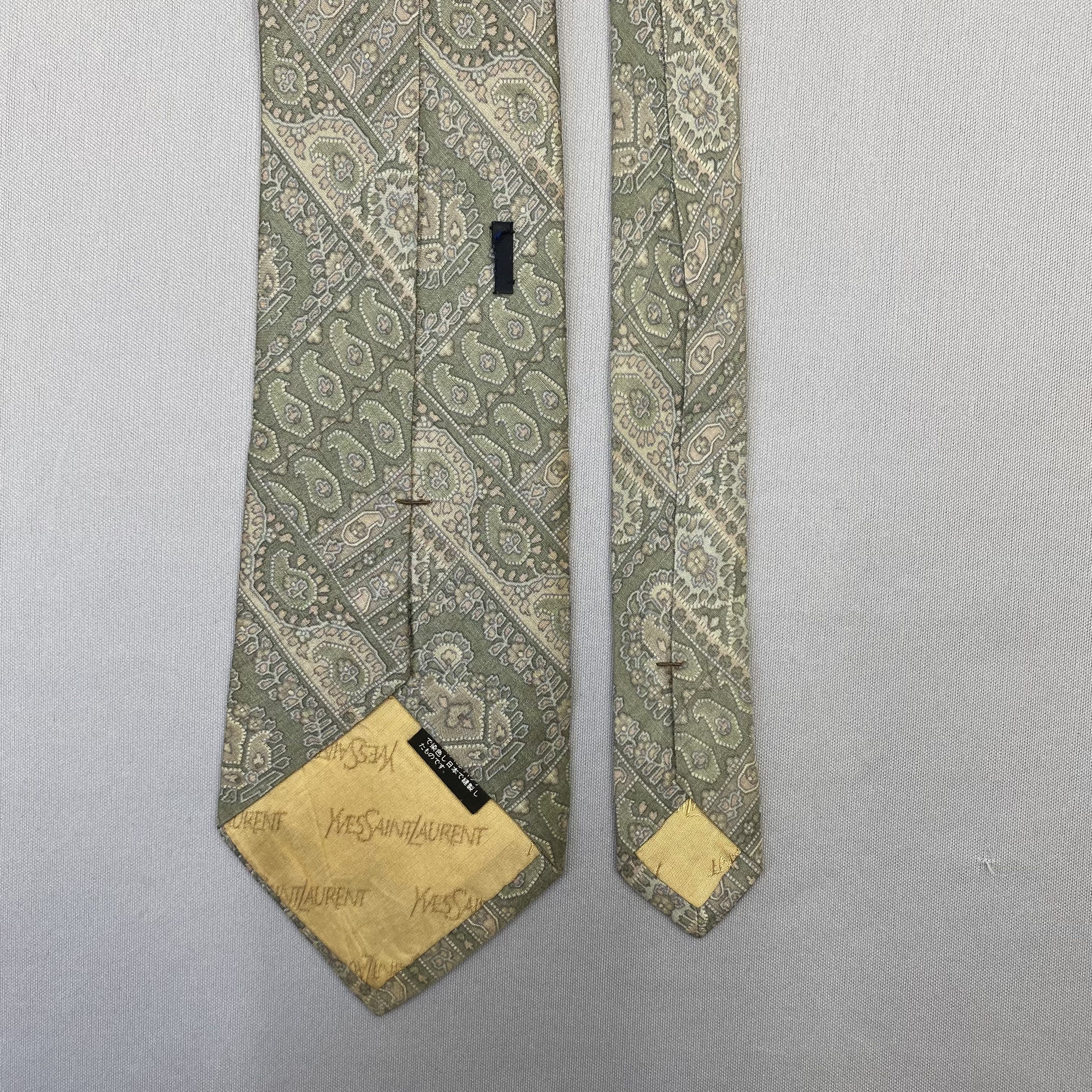 Japanese Brand Vintage Yves Saint Laurent SILK Necktie Cravate Pure Silk Size ONE SIZE - 6 Thumbnail