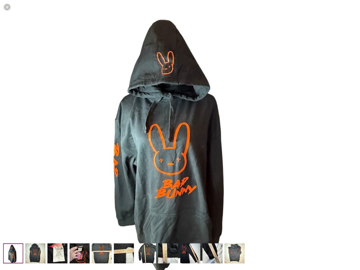 Other NWT Bad Bunny hoodie Black and neon orange Mens Large Size US L / EU 52-54 / 3 - 1 Thumbnail