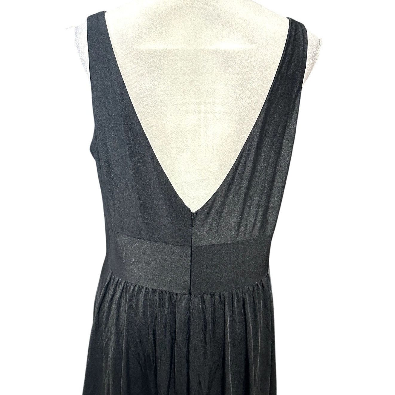 Other La Femme Formal Maxi Gown Deep V-Neck Sleeveless Black 16 Size XXL / US 16-18 / IT 52-54 - 6 Thumbnail