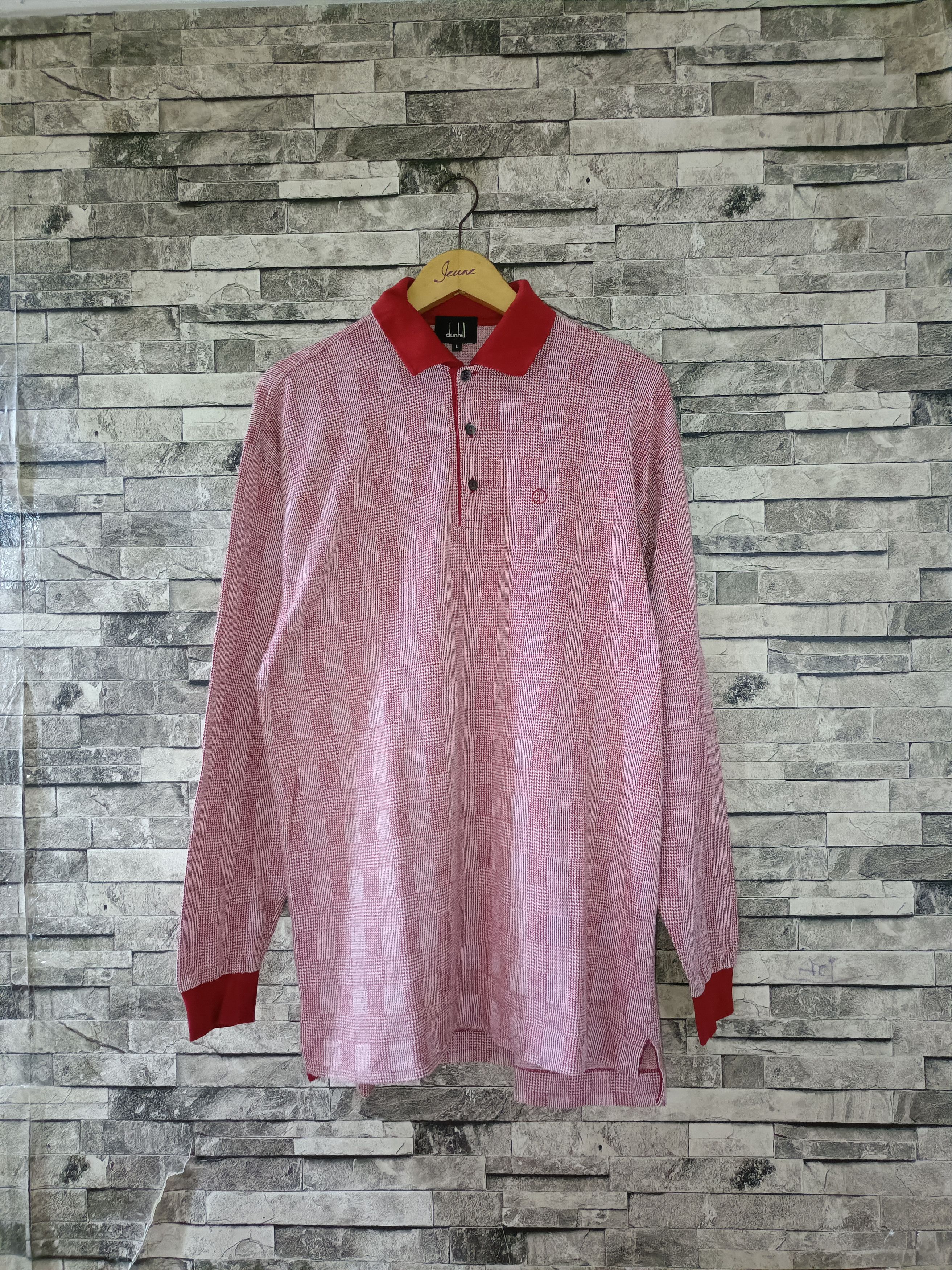 Alfred Dunhill Italian Made Dunhill jacquard knit polo shirt Size US L / EU 52-54 / 3 - 1 Thumbnail