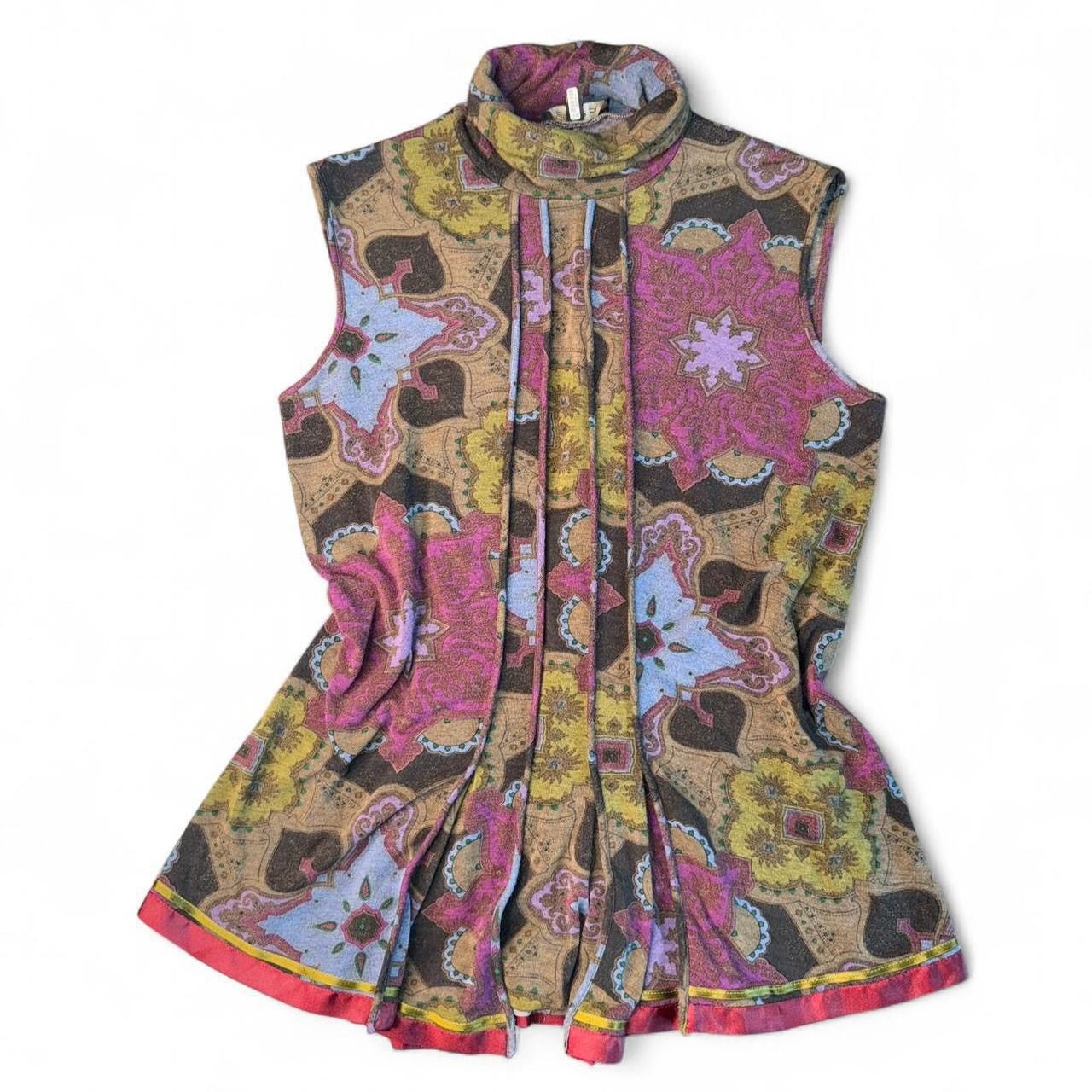 ETRO MILANO PAISLEY PLEATED BLOUSE