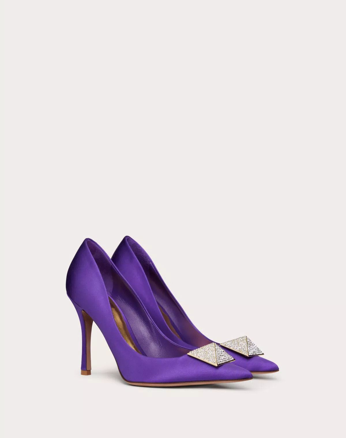 Valentino o1s1wg110426 One Stud Satin 100mm Pumps Stud Crystals Size US 9 / IT 39 - 2 Thumbnail