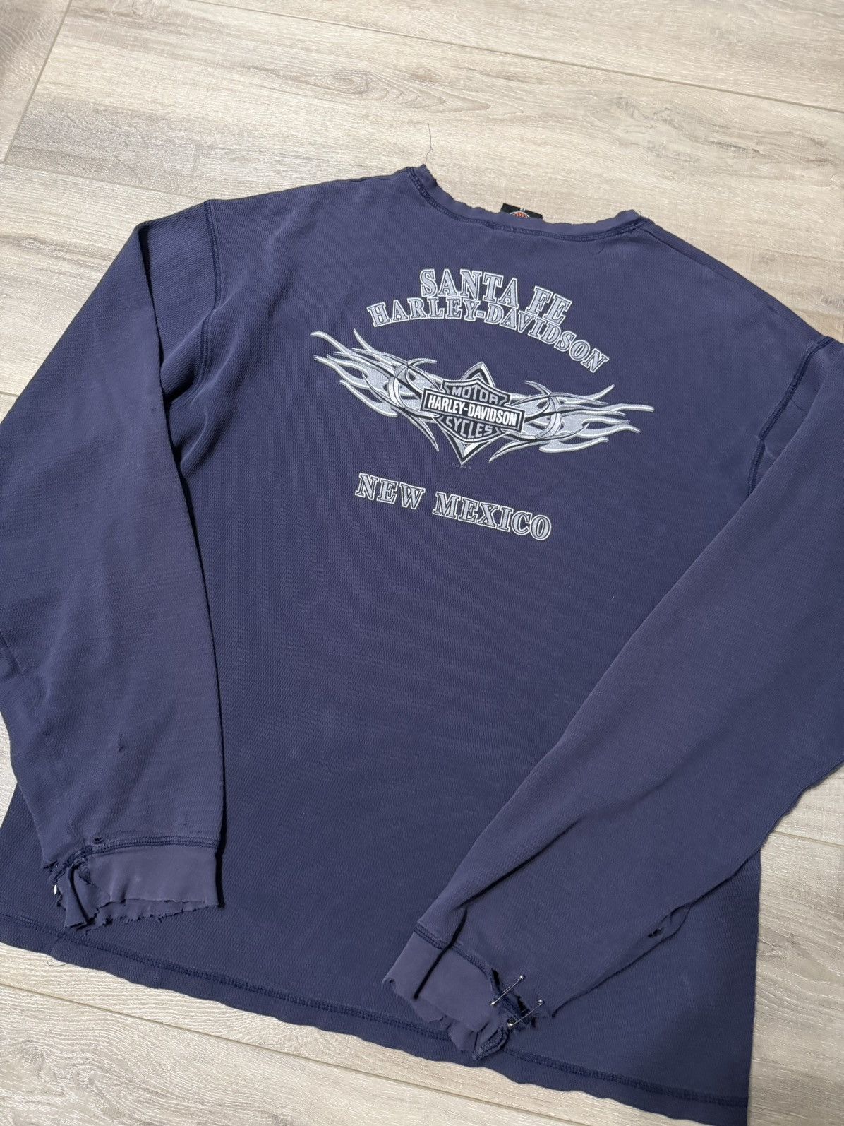 Harley Davidson Vintage Thrashed ERD Harley Davidson Long Sleeve Thermal Size US XL / EU 56 / 4 - 5 Thumbnail