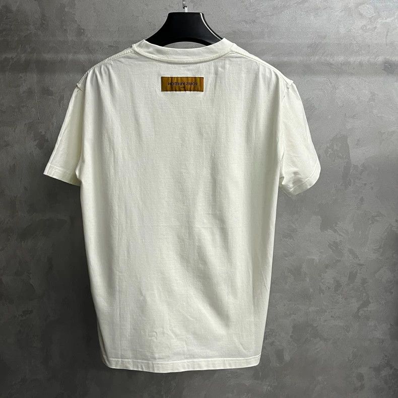Louis Vuitton Louis Vuitton White Solid Logo Crew Neck Casual Short Slee Size US M / EU 48-50 / 2 - 5 Thumbnail