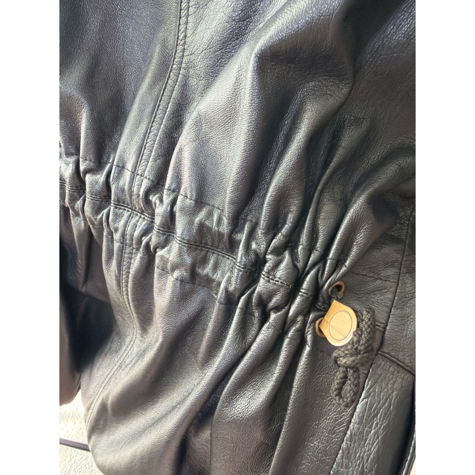 Cedarwood State 0241 Vintage Black Leather Jacket Fur Oklahoma State Seal Size S / US 4 / IT 40 - 4 Thumbnail