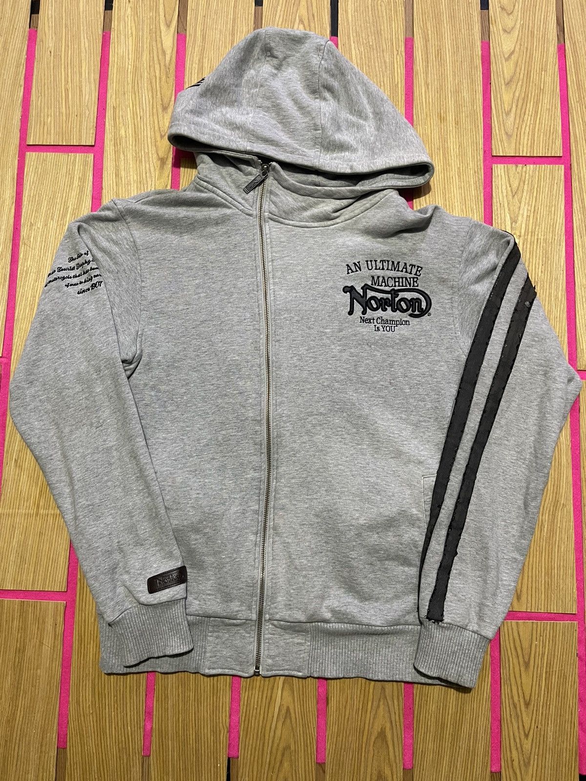 If Six Was Nine NORTON Y2K ZIPPER HOODIE with full embroidery motif Size US L / EU 52-54 / 3 - 5 Thumbnail