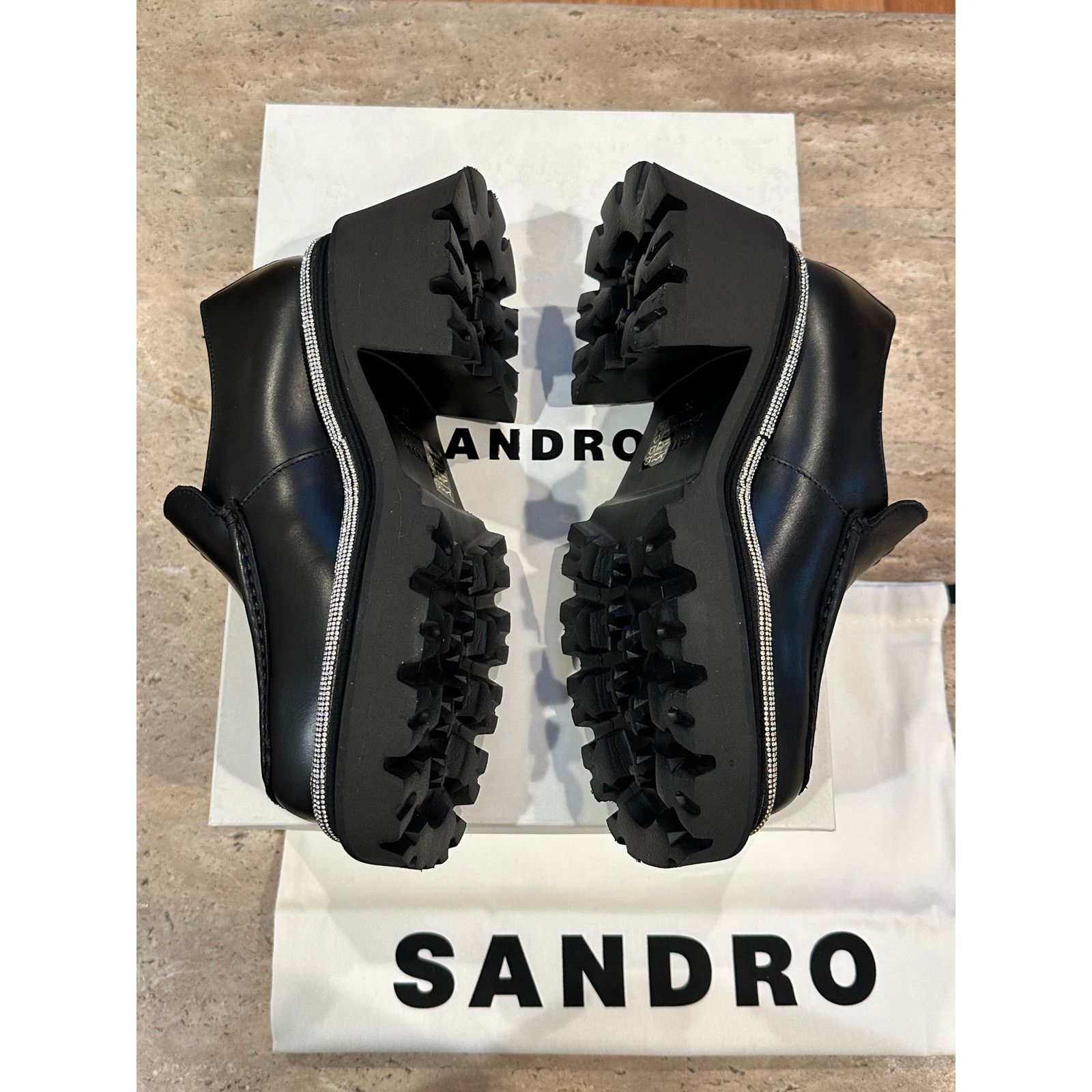 Sandro NEW Sandro Leather Loafers with Thick Notched Soles size 36 Size US 5.5 / IT 35.5 - 9 Thumbnail