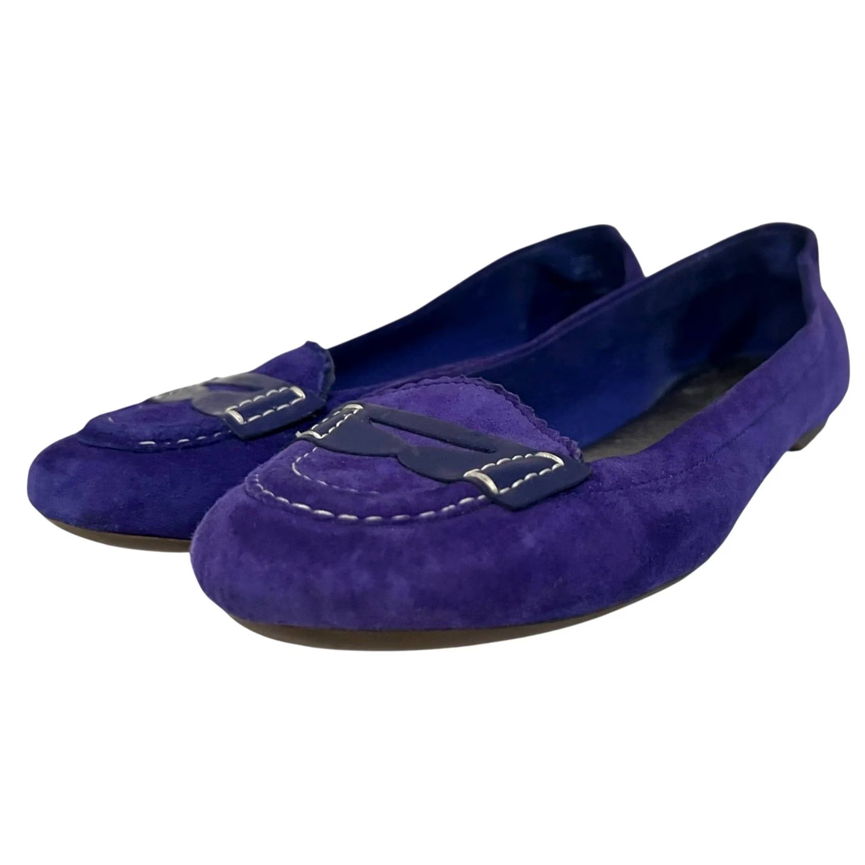 Sperry VINTAGE Sperry Ballet Flats Brooks Vivid Spectral Blue Suede Slip On 7.5 Womens Flat Casual Business Party/Cocktail Size US 8 / IT 38 - 2 Thumbnail