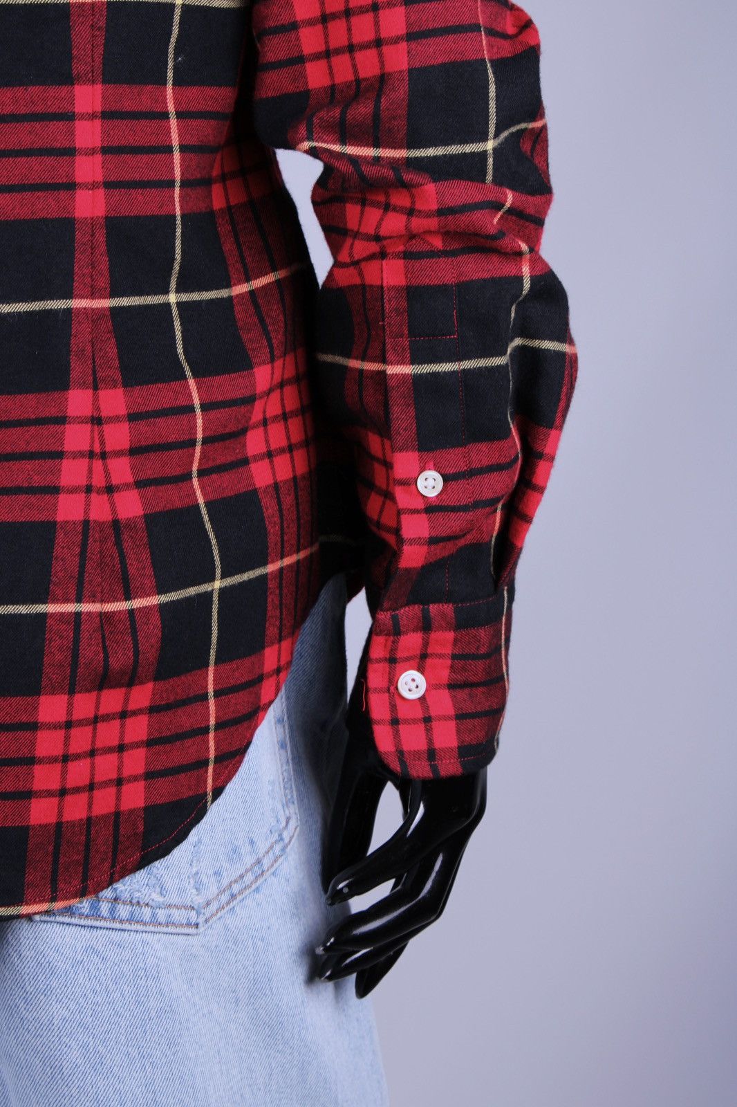 Designer × Ralph Lauren RALPH LAUREN Ruffle Red Black Plaid Long Sleeve Shirt Top Size S / US 4 / IT 40 - 9 Thumbnail