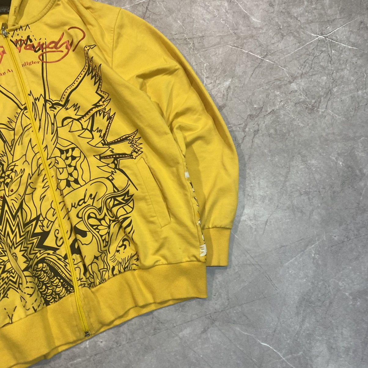 Ed Hardy VINTAGE ED HARDY ZIP HOODIE BIG LOGO BY CHRISTIAN AUDIGIER Size US L / EU 52-54 / 3 - 8 Thumbnail
