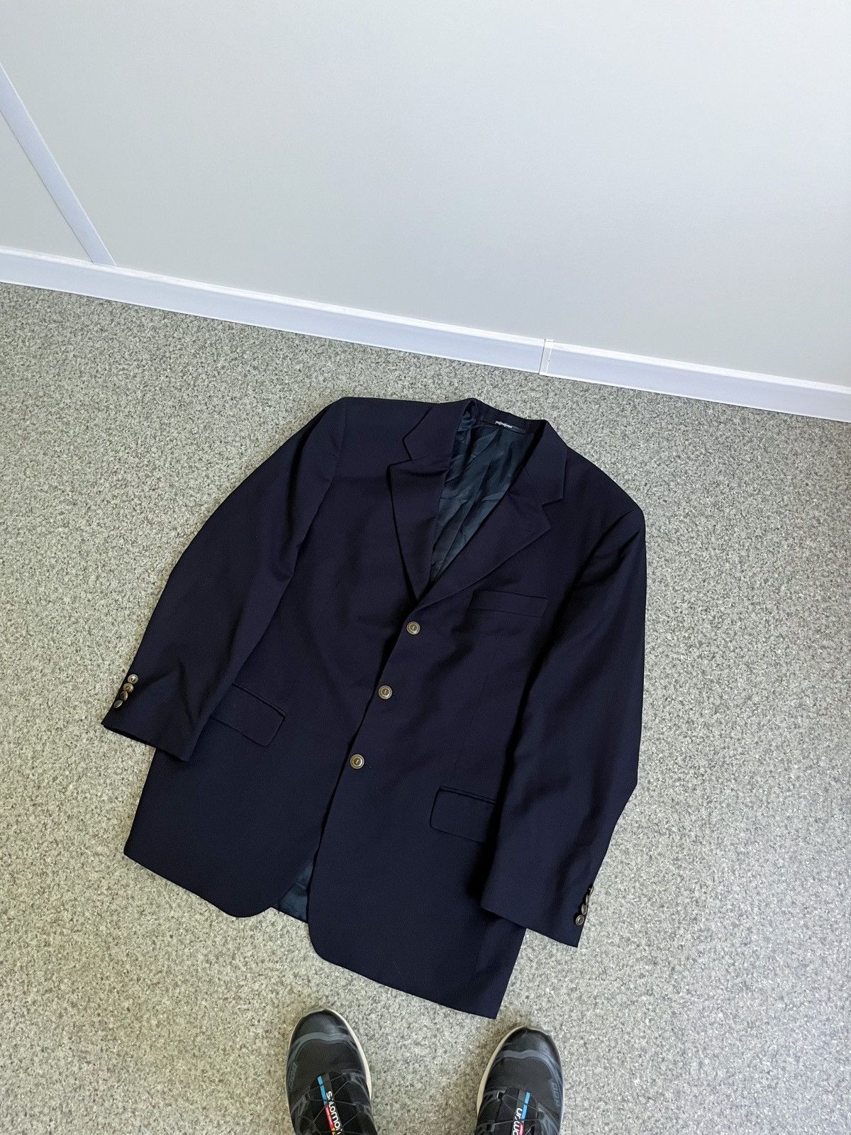 Vintage × Yves Saint Laurent VINTAGE YVES SAINT LAURENT WOOL BLAZER SZ 56R BUTTONS LOGO Size 46R - 1 Thumbnail