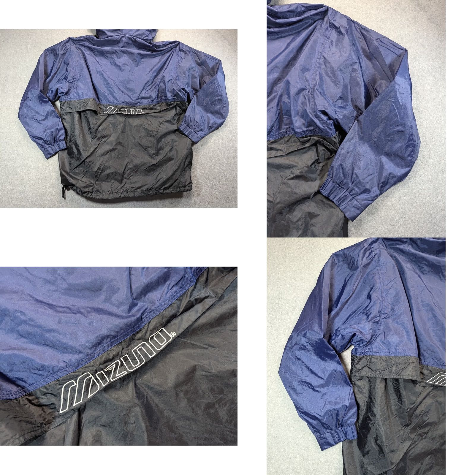 Mizuno Mizuno Windbreaker Hooded Training Black Blue size XL Mens Size US XL / EU 56 / 4 - 10 Thumbnail