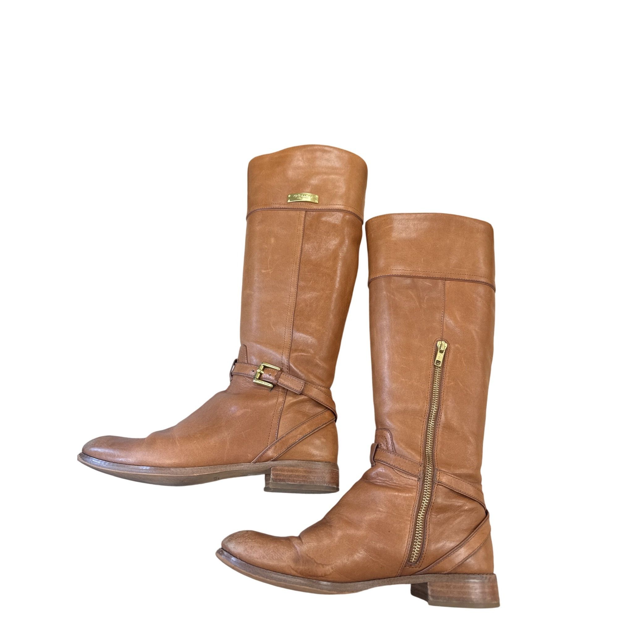 Coach Coach Womens Brown Leather Riding Boots Size 8B SKU 7412 Size US 8 / IT 38 - 6 Thumbnail
