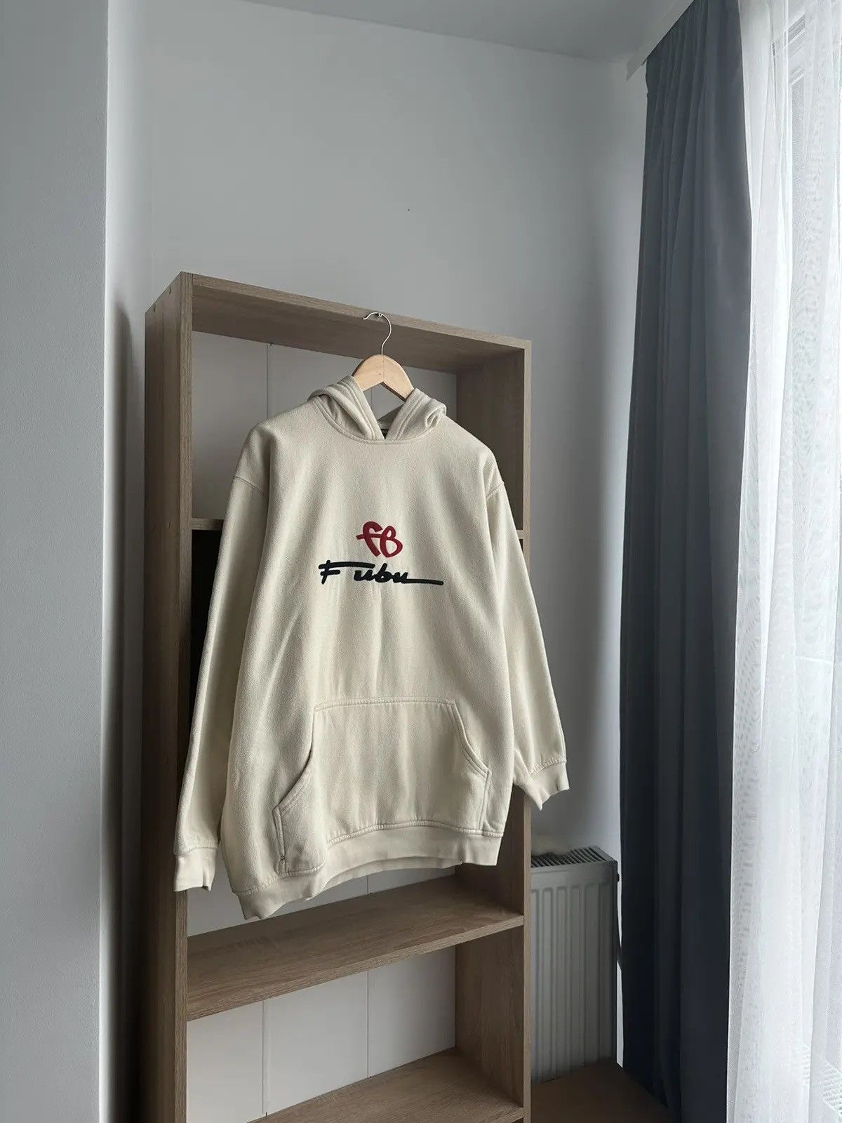 Fubu × Vintage Vintage Fubu Beige Center Logo Hoodie Size US XL / EU 56 / 4 - 9 Thumbnail
